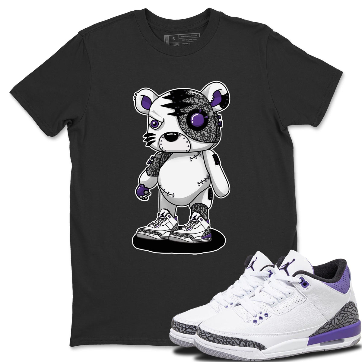 Jordan 3 Dark Iris Sneaker Matching T-Shirt Cyborg Tiger Sneaker Tees Jordan 3 Dark Iris Sneaker Release Tees Crew Neck Tees