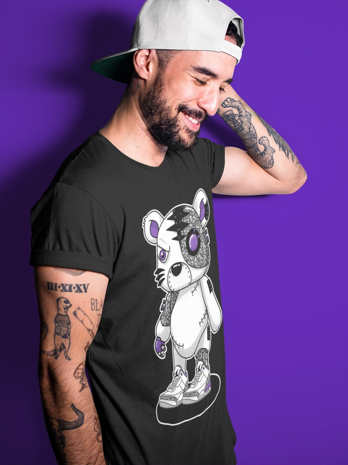 Jordan 3 Dark Iris Sneaker Matching T-Shirt Cyborg Tiger Sneaker Tees Jordan 3 Dark Iris Sneaker Release Tees Crew Neck Tees