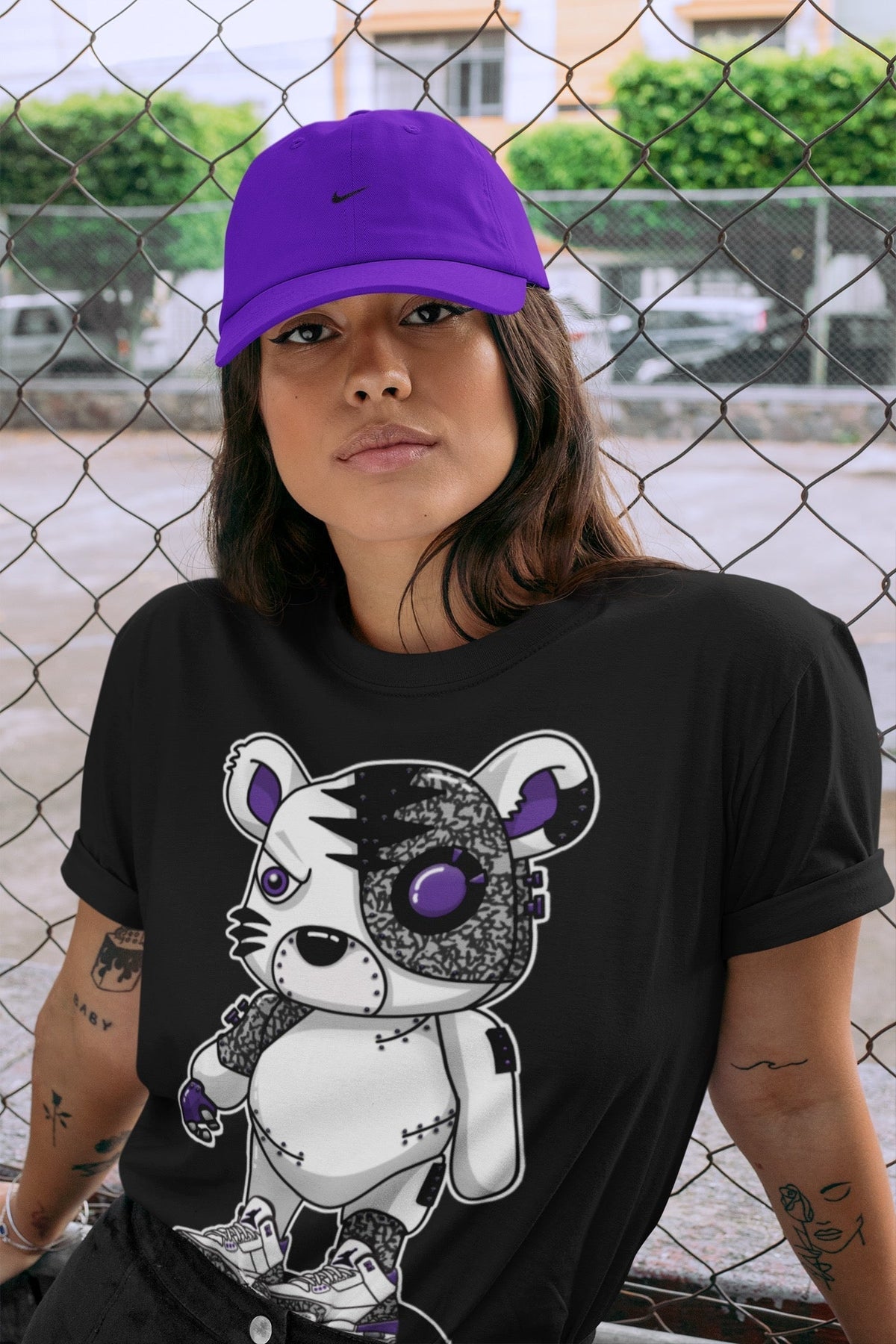 Jordan 3 Dark Iris Sneaker Matching T-Shirt Cyborg Tiger Sneaker Tees Jordan 3 Dark Iris Sneaker Release Tees Crew Neck Tees