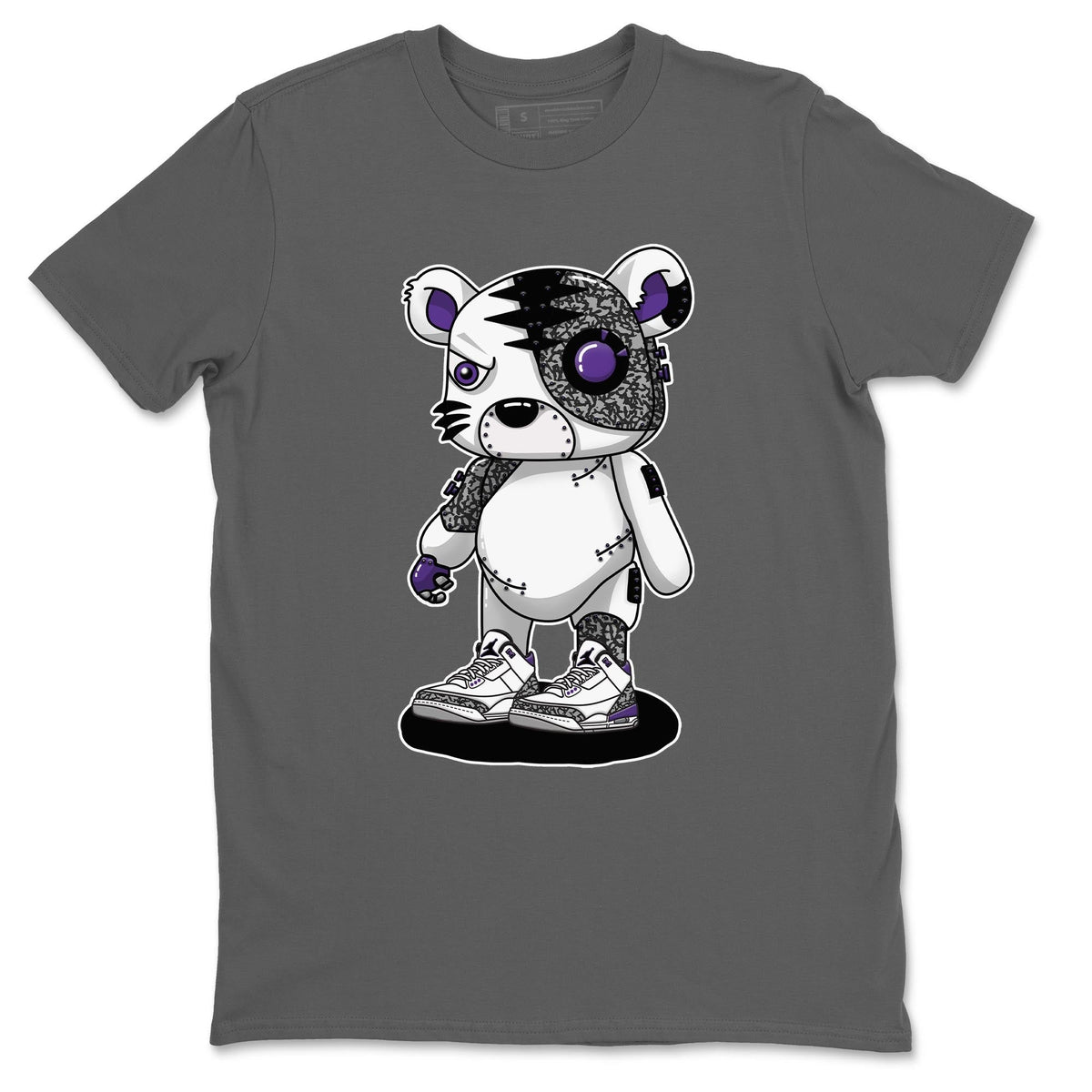 Jordan 3 Dark Iris Sneaker Matching T-Shirt Cyborg Tiger Sneaker Tees Jordan 3 Dark Iris Sneaker Release Tees Crew Neck Tees