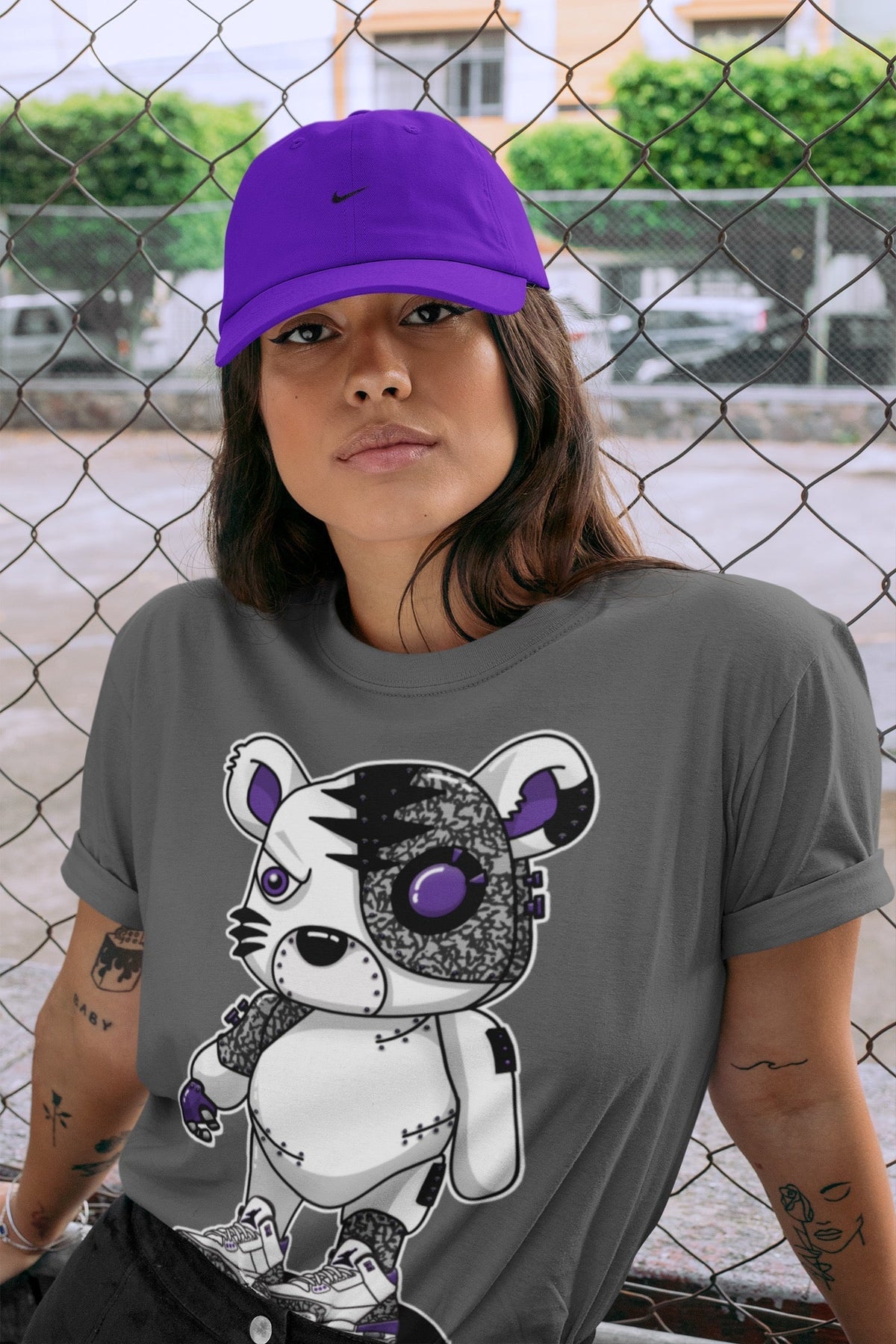 Jordan 3 Dark Iris Sneaker Matching T-Shirt Cyborg Tiger Sneaker Tees Jordan 3 Dark Iris Sneaker Release Tees Crew Neck Tees