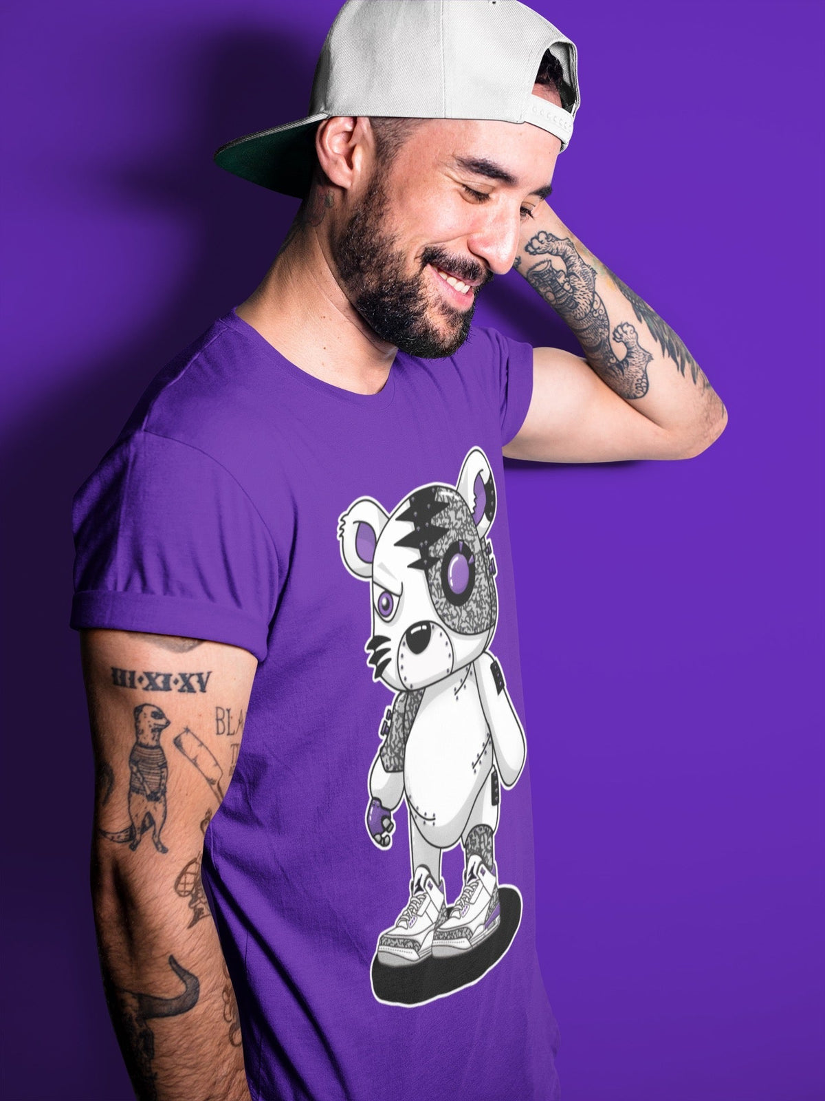 Jordan 3 Dark Iris Sneaker Matching T-Shirt Cyborg Tiger Sneaker Tees Jordan 3 Dark Iris Sneaker Release Tees Crew Neck Tees
