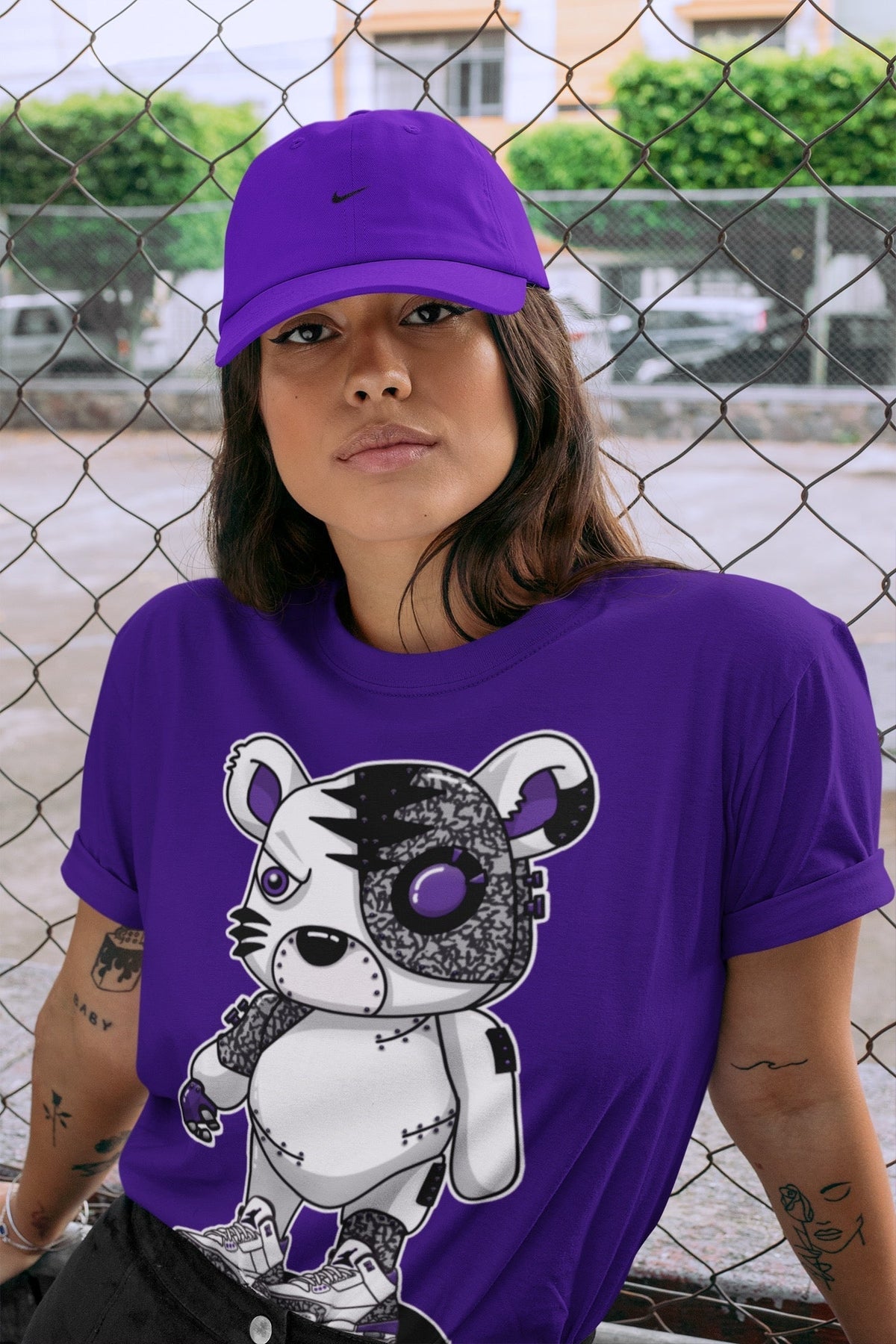 Jordan 3 Dark Iris Sneaker Matching T-Shirt Cyborg Tiger Sneaker Tees Jordan 3 Dark Iris Sneaker Release Tees Crew Neck Tees