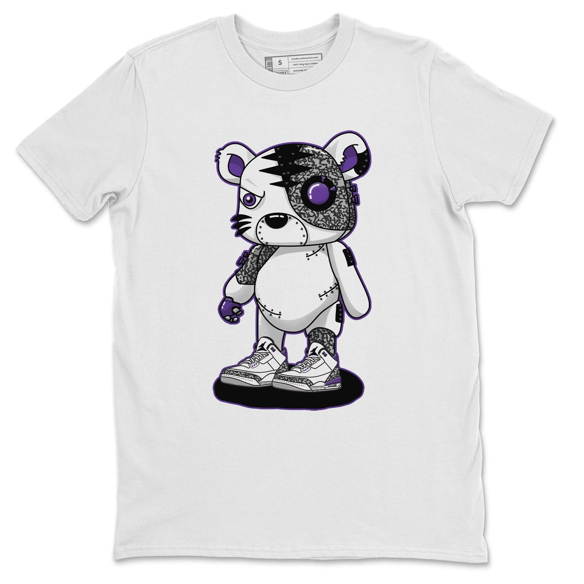 Jordan 3 Dark Iris Sneaker Matching T-Shirt Cyborg Tiger Sneaker Tees Jordan 3 Dark Iris Sneaker Release Tees Crew Neck Tees