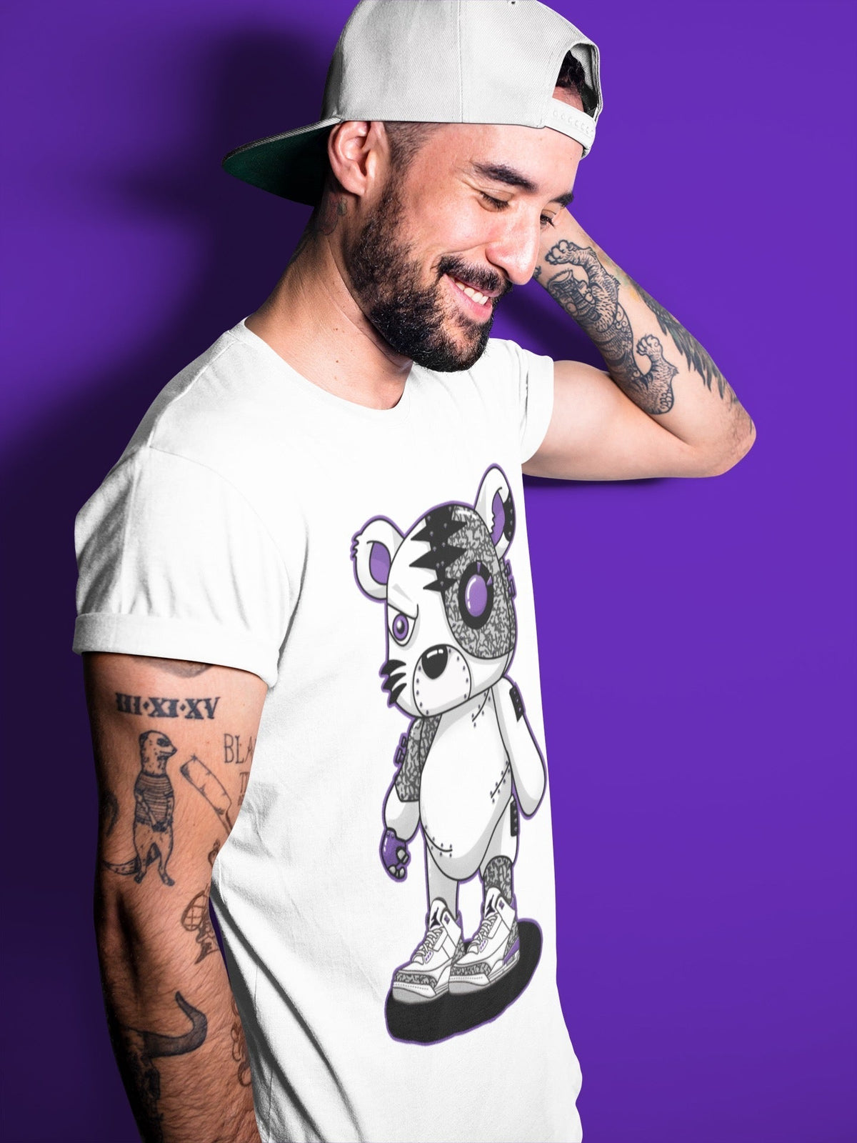 Jordan 3 Dark Iris Sneaker Matching T-Shirt Cyborg Tiger Sneaker Tees Jordan 3 Dark Iris Sneaker Release Tees Crew Neck Tees