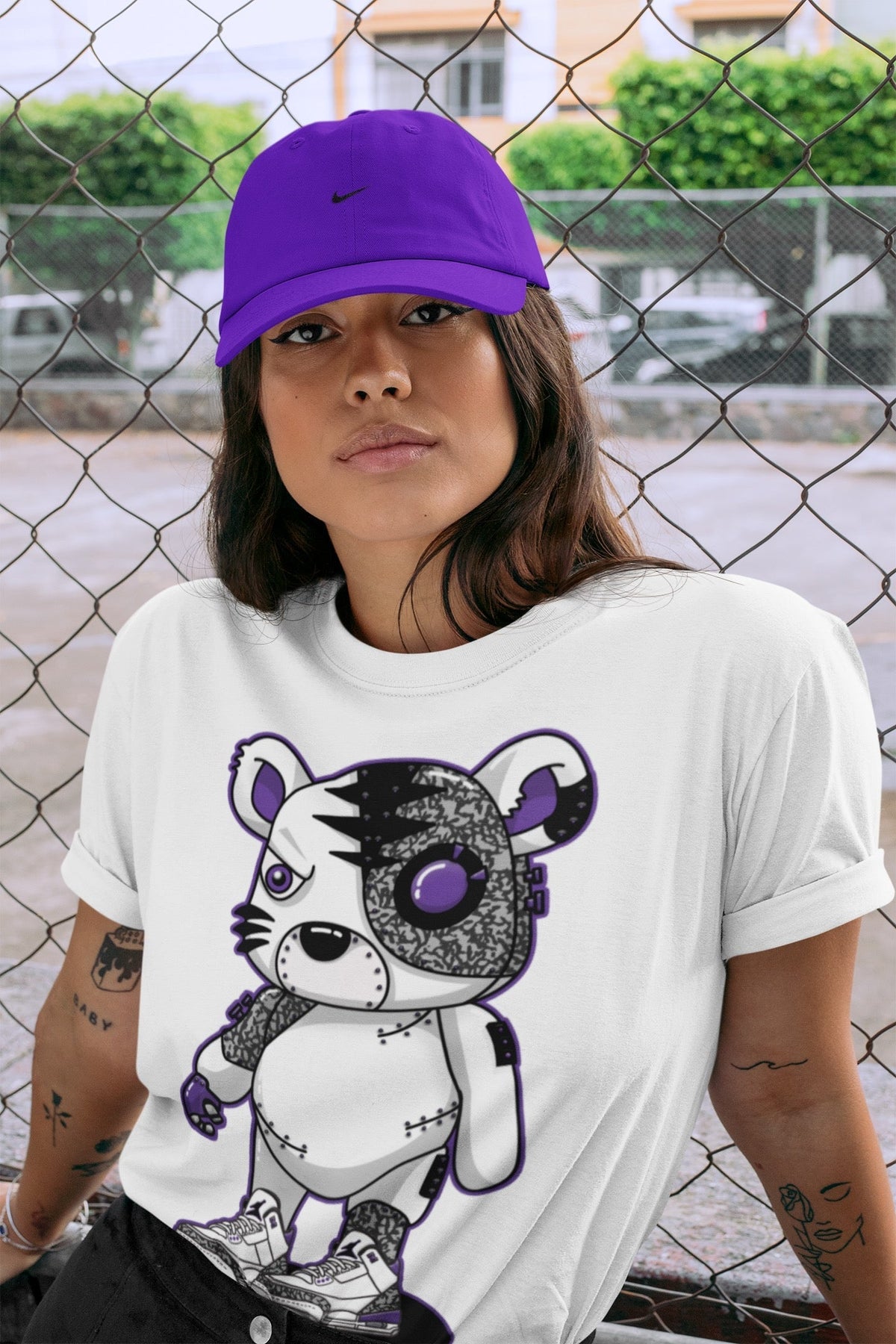 Jordan 3 Dark Iris Sneaker Matching T-Shirt Cyborg Tiger Sneaker Tees Jordan 3 Dark Iris Sneaker Release Tees Crew Neck Tees