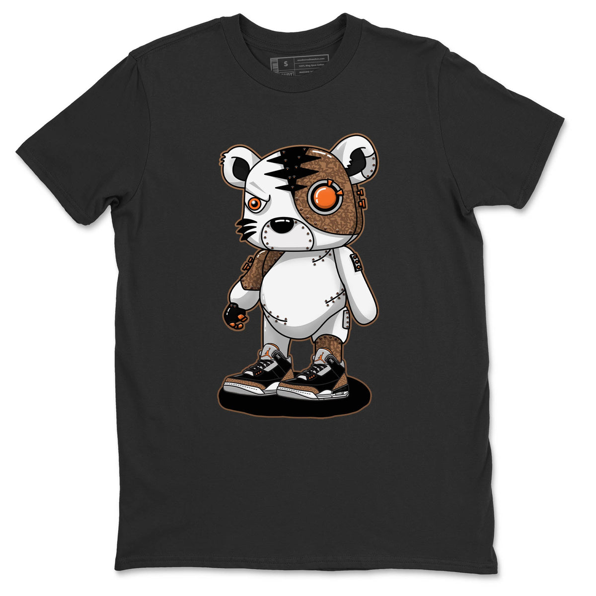 Jordan 3 Desert Elephant Sneaker Matching T-Shirt Cyborg Tiger Sneaker Tees Jordan 3 Desert Elephant Sneaker Release Tees Crew Neck Tees