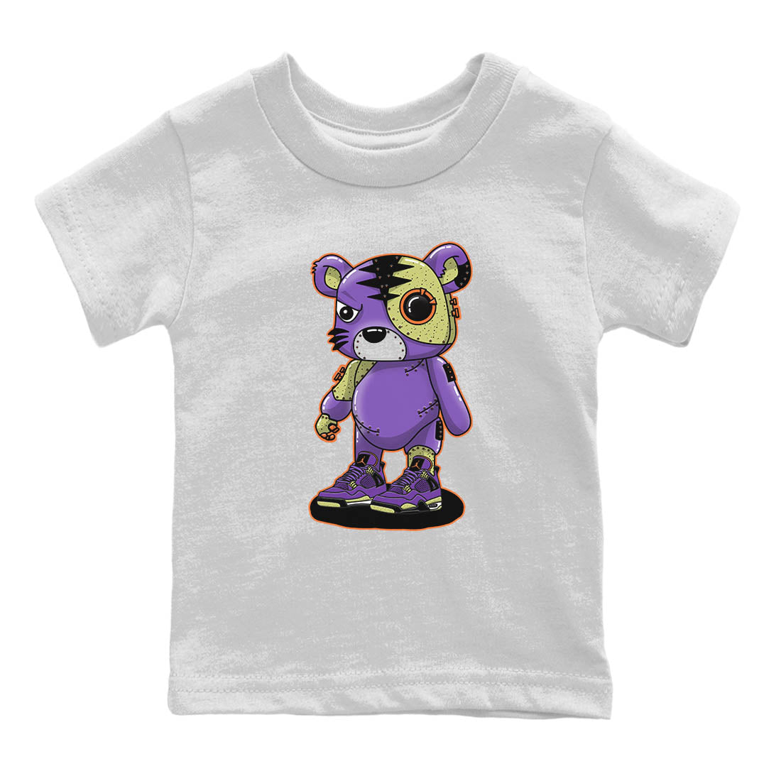 Jordan 4 Canyon Purple Sneaker Matching T-Shirt Cyborg Tiger Sneaker Tees Jordan 4 Canyon Purple Sneaker Release Tees Kids Shirts