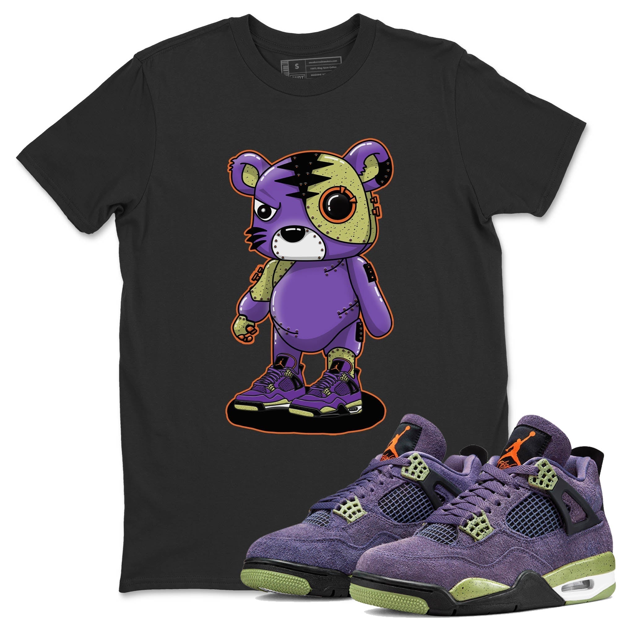 Jordan 4 Canyon Purple Sneaker Matching T-Shirt Cyborg Tiger Sneaker Tees Jordan 4 Canyon Purple Sneaker Release Tees Crew Neck Tees