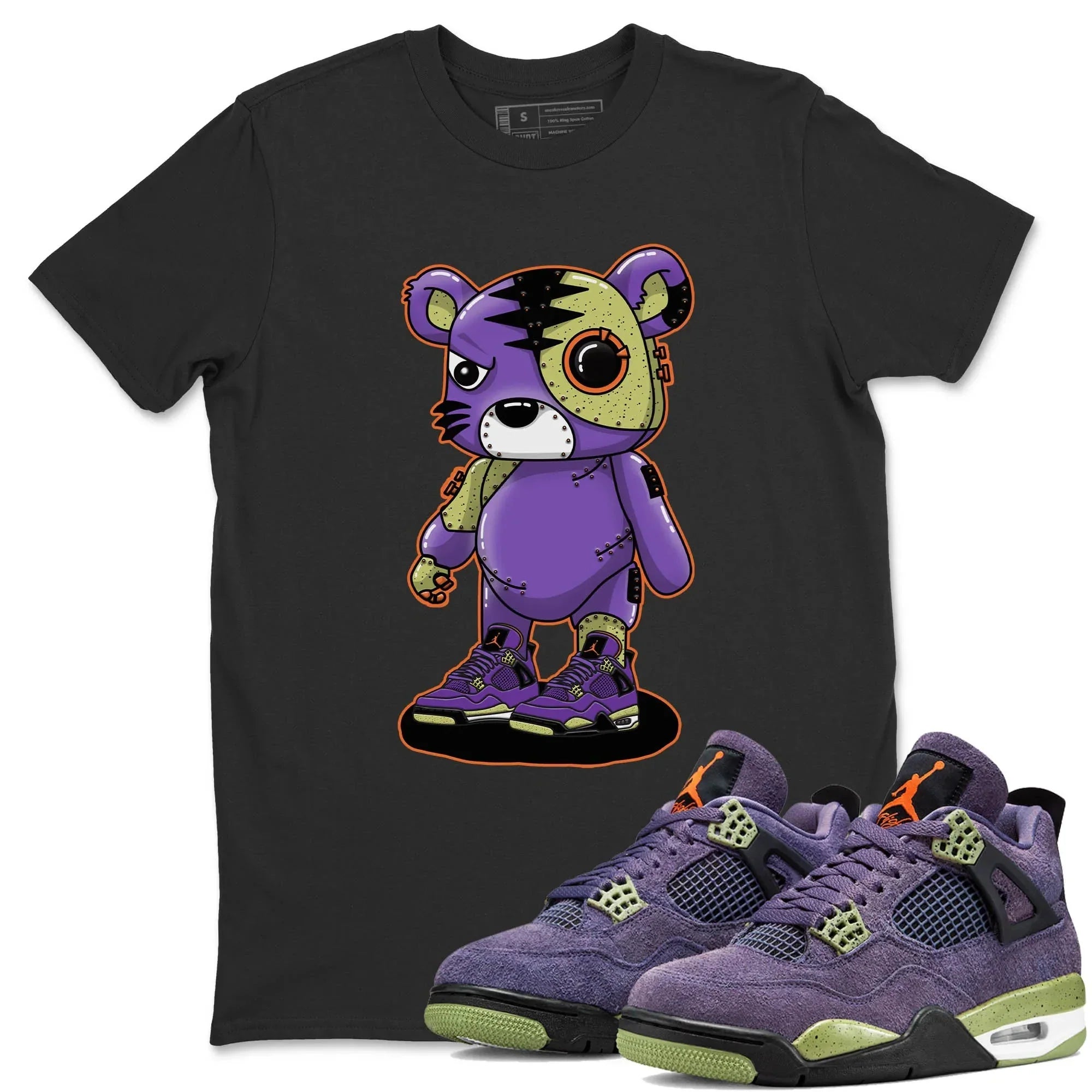 Jordan 4 Canyon Purple Sneaker Matching T-Shirt Cyborg Tiger Sneaker Tees Jordan 4 Canyon Purple Sneaker Release Tees Crew Neck Tees