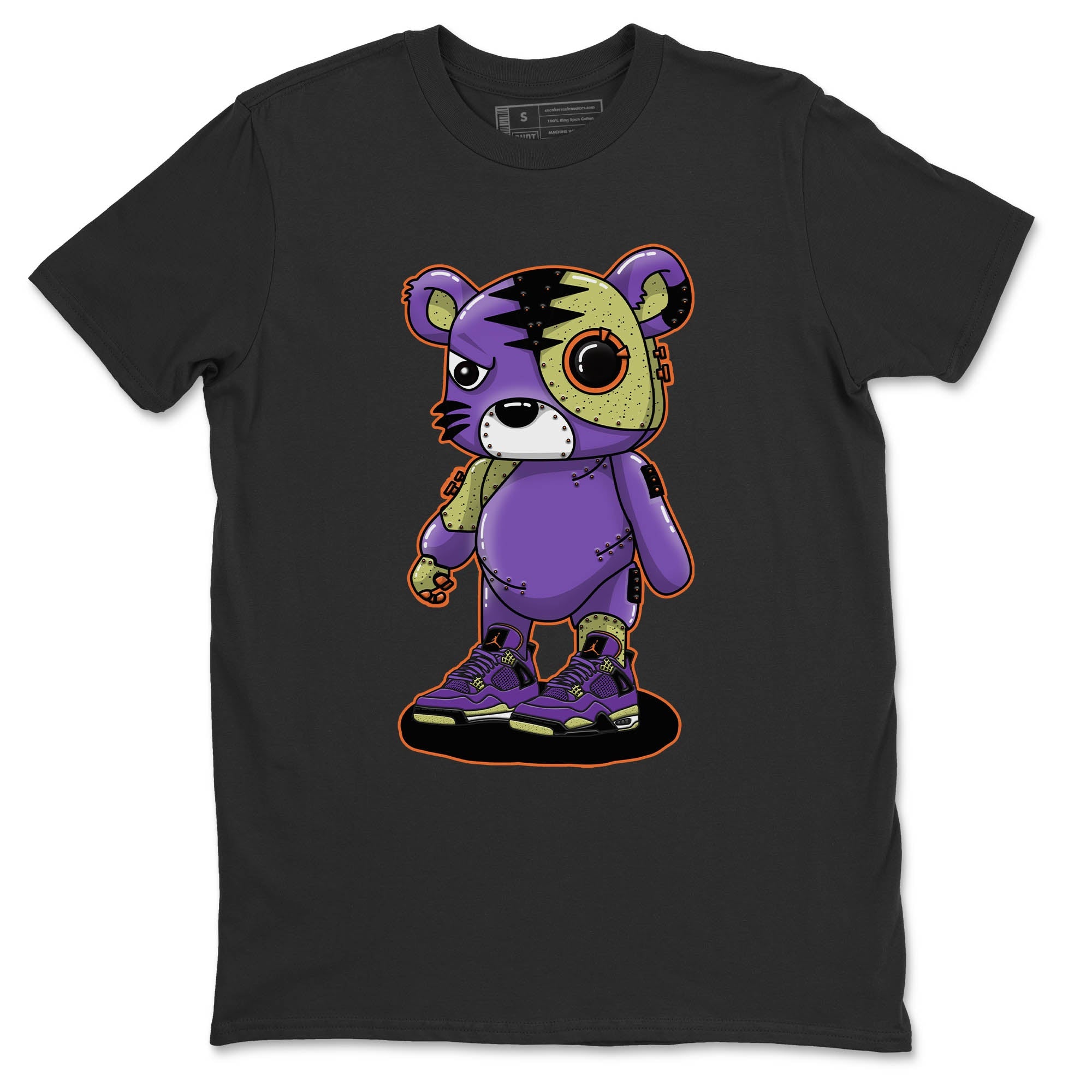 Jordan 4 Canyon Purple Sneaker Matching T-Shirt Cyborg Tiger Sneaker Tees Jordan 4 Canyon Purple Sneaker Release Tees Crew Neck Tees
