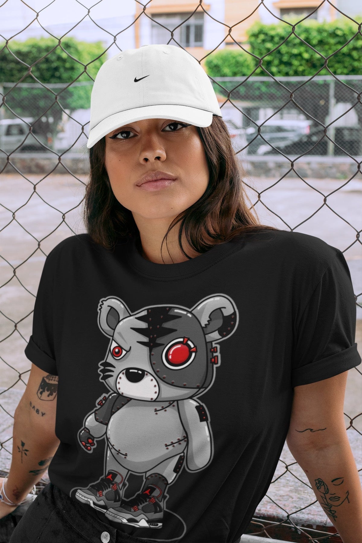 Jordan 4 Infrared Sneaker Matching T-Shirt Cyborg Tiger Sneaker Tees Jordan 4 Infrared Sneaker Release Tees Crew Neck Tees