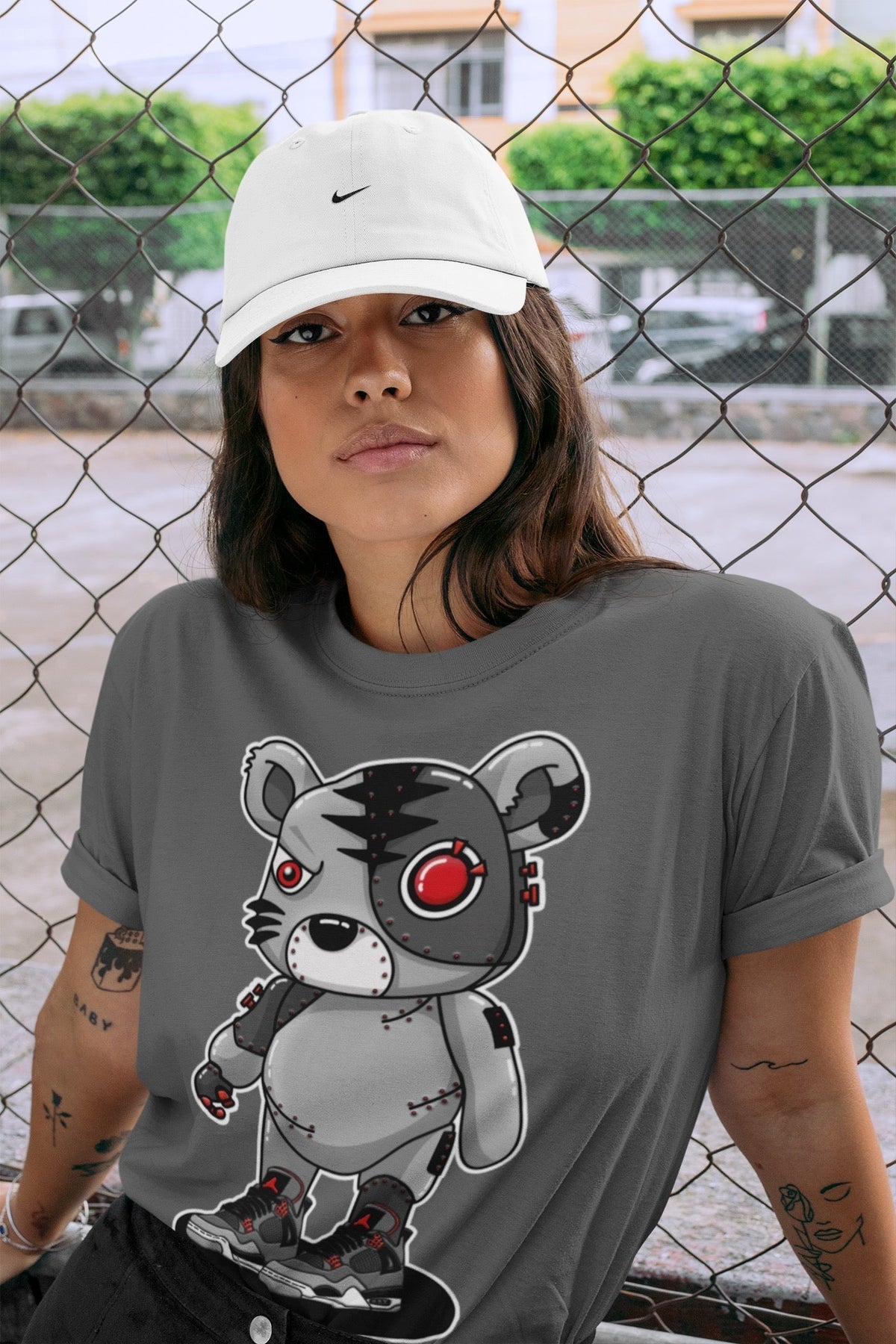Jordan 4 Infrared Sneaker Matching T-Shirt Cyborg Tiger Sneaker Tees Jordan 4 Infrared Sneaker Release Tees Crew Neck Tees