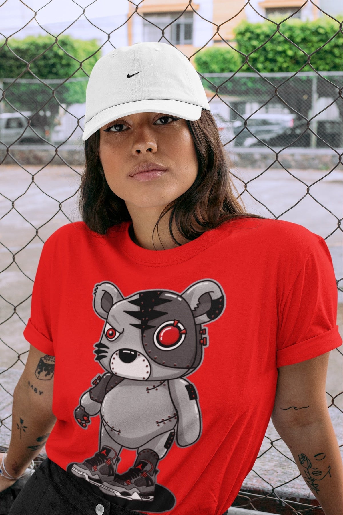 Jordan 4 Infrared Sneaker Matching T-Shirt Cyborg Tiger Sneaker Tees Jordan 4 Infrared Sneaker Release Tees Crew Neck Tees