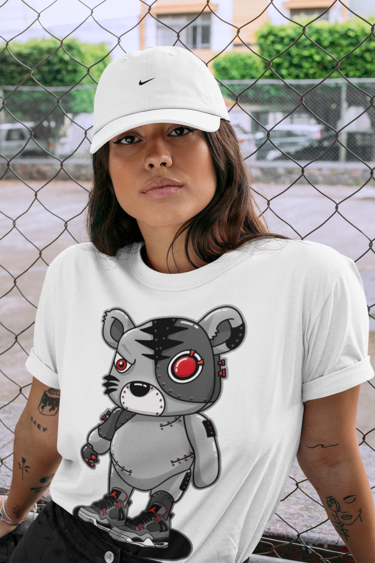 Jordan 4 Infrared Sneaker Matching T-Shirt Cyborg Tiger Sneaker Tees Jordan 4 Infrared Sneaker Release Tees Crew Neck Tees