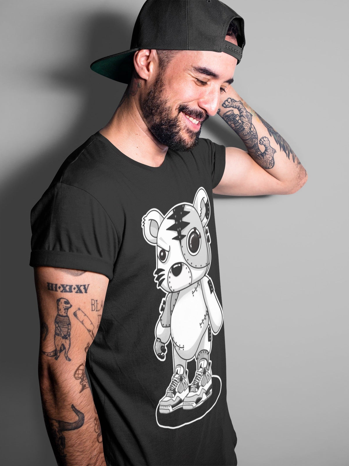 Jordan 4 Military Black Sneaker Matching T-Shirt Cyborg Tiger Sneaker Tees Jordan 4 Military Black Sneaker Release Tees Crew Neck Tees