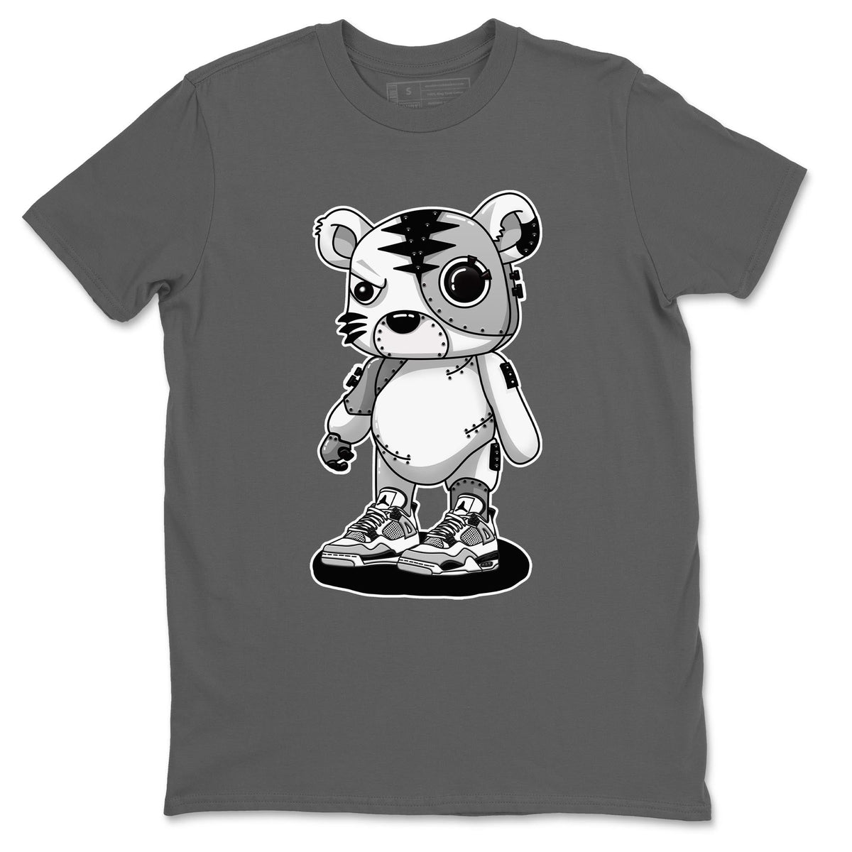 Jordan 4 Military Black Sneaker Matching T-Shirt Cyborg Tiger Sneaker Tees Jordan 4 Military Black Sneaker Release Tees Crew Neck Tees