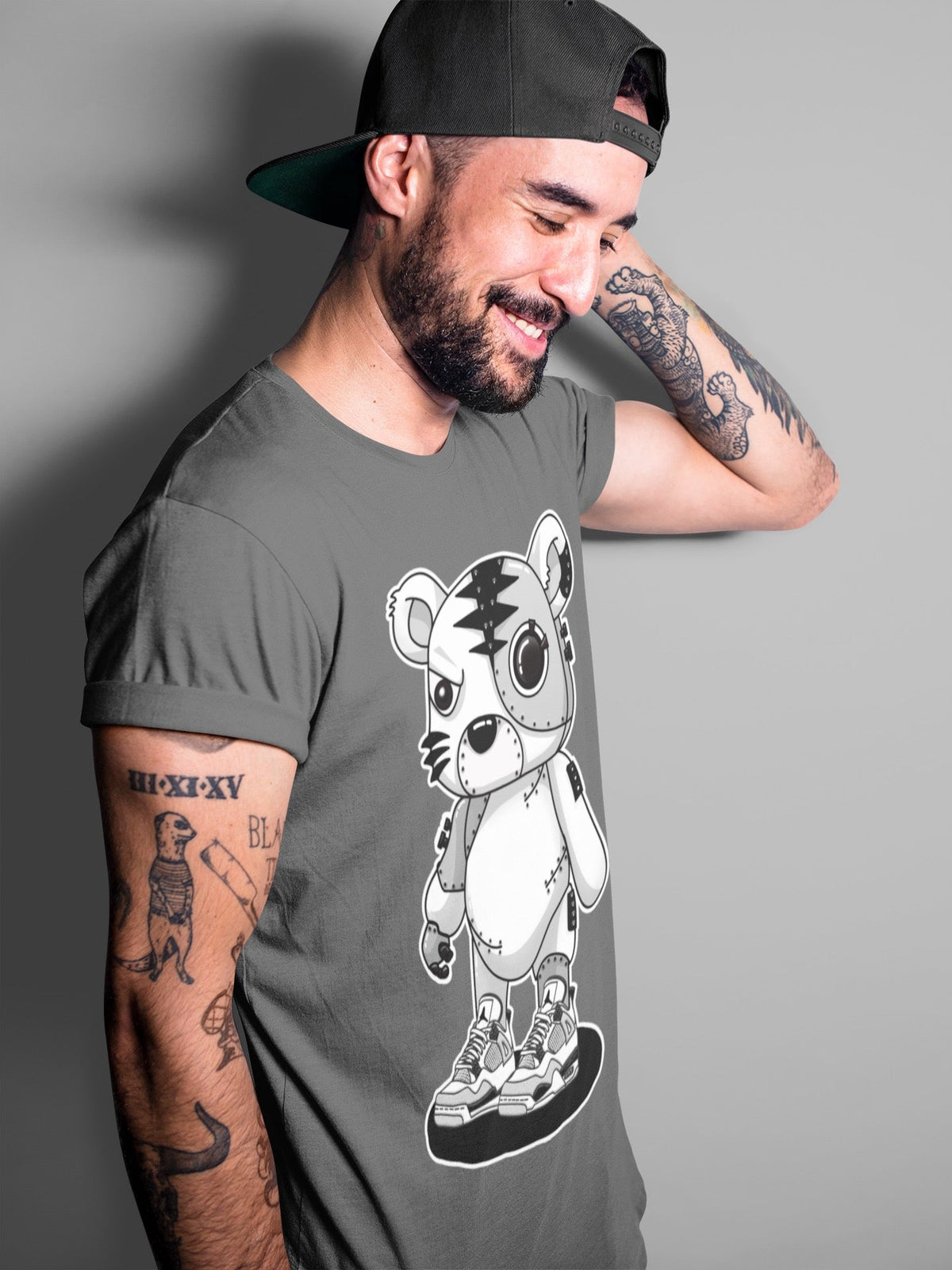 Jordan 4 Military Black Sneaker Matching T-Shirt Cyborg Tiger Sneaker Tees Jordan 4 Military Black Sneaker Release Tees Crew Neck Tees