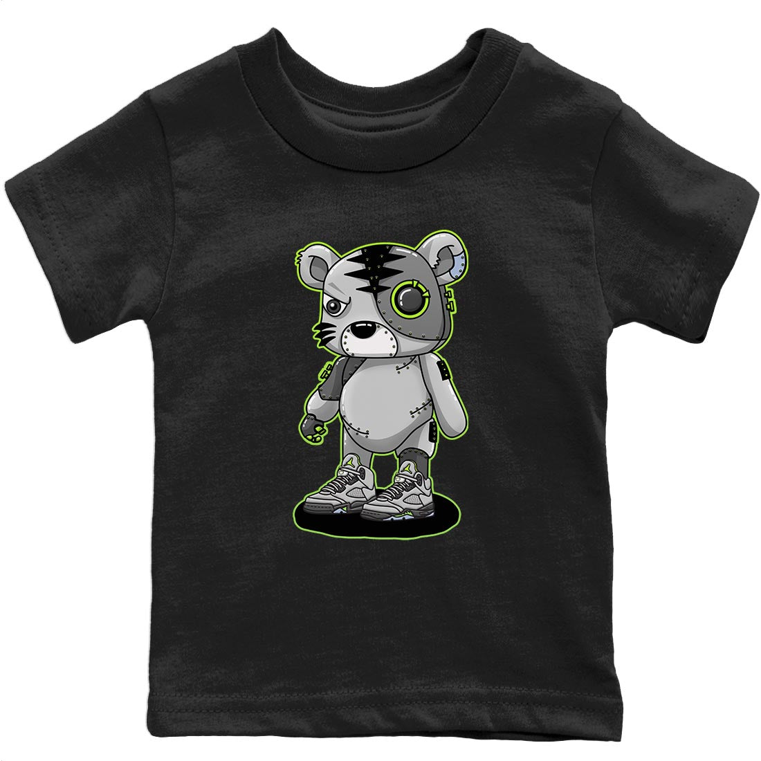 Jordan 5 Green Bean Sneaker Matching T-Shirt Cyborg Tiger Sneaker Tees Jordan 5 Green Bean Sneaker Release Tees Kids Shirts