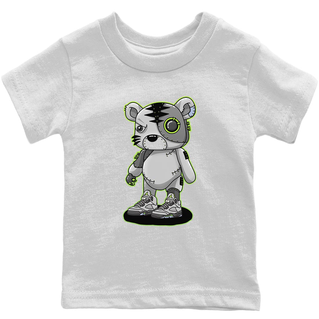 Jordan 5 Green Bean Sneaker Matching T-Shirt Cyborg Tiger Sneaker Tees Jordan 5 Green Bean Sneaker Release Tees Kids Shirts