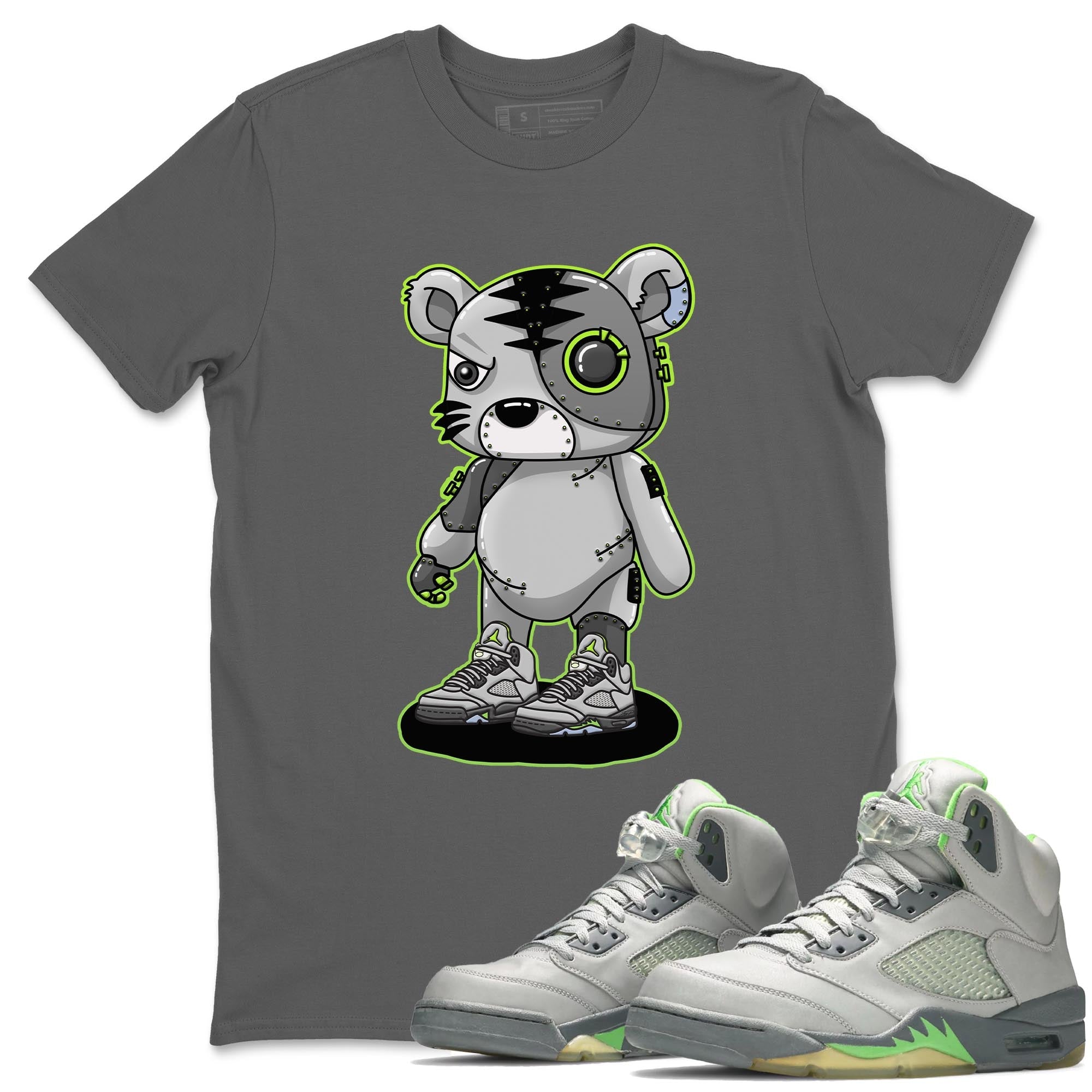 Jordan 5 Green Bean Sneaker Matching T-Shirt Cyborg Tiger Sneaker Tees Jordan 5 Green Bean Sneaker Release Tees Crew Neck Tees