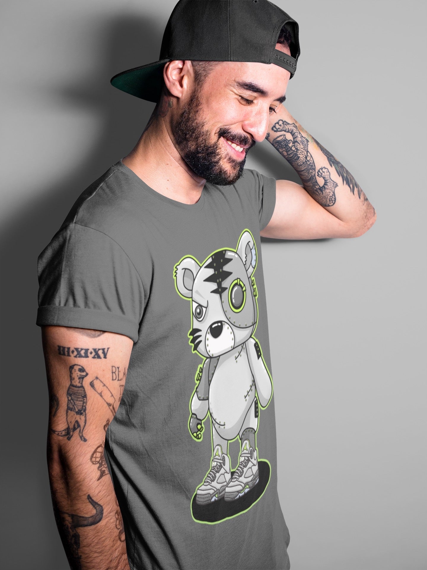 Jordan 5 Green Bean Sneaker Matching T-Shirt Cyborg Tiger Sneaker Tees Jordan 5 Green Bean Sneaker Release Tees Crew Neck Tees