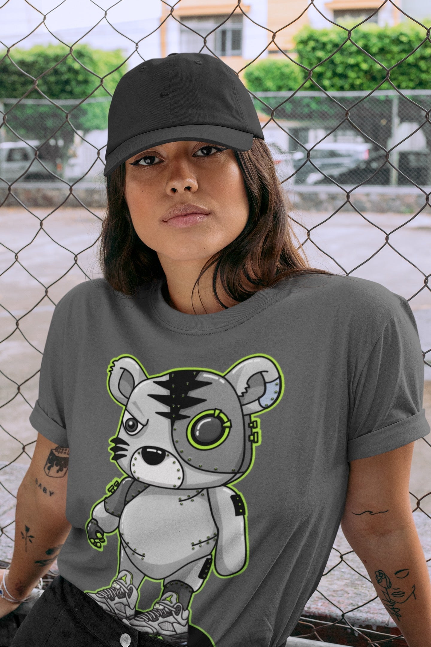 Jordan 5 Green Bean Sneaker Matching T-Shirt Cyborg Tiger Sneaker Tees Jordan 5 Green Bean Sneaker Release Tees Crew Neck Tees