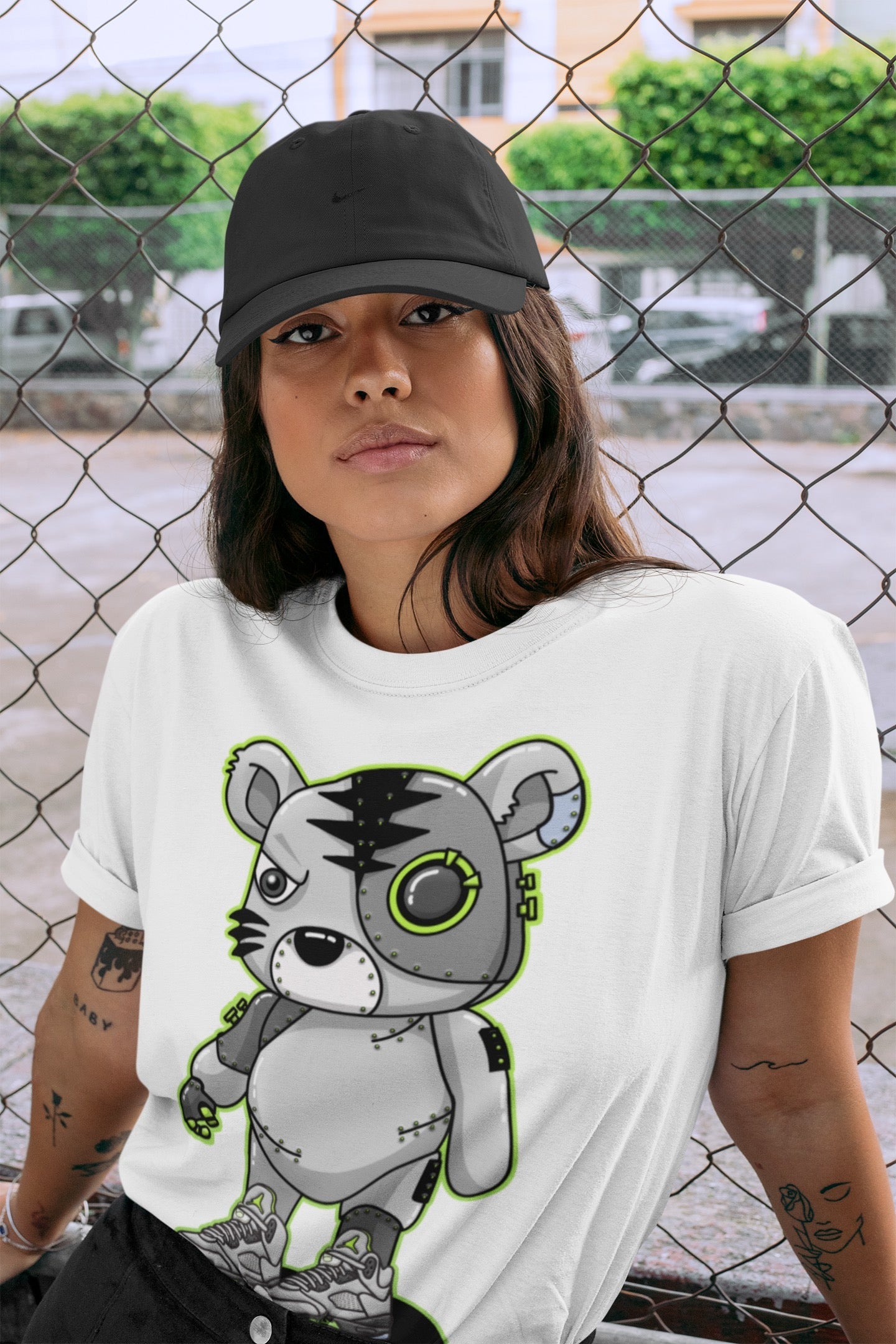 Jordan 5 Green Bean Sneaker Matching T-Shirt Cyborg Tiger Sneaker Tees Jordan 5 Green Bean Sneaker Release Tees Crew Neck Tees