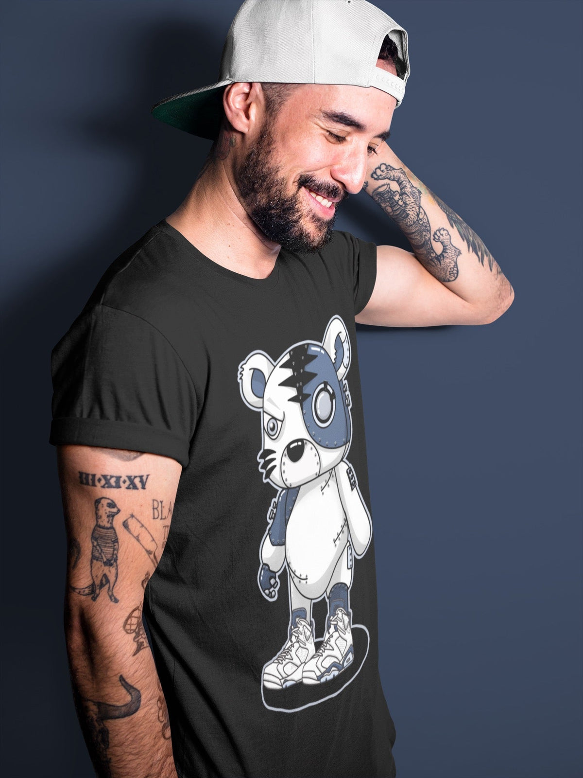 Jordan 6 Midnight Navy Sneaker Matching T-Shirt Cyborg Tiger Sneaker Tees Jordan 6 Midnight Navy Sneaker Release Tees Crew Neck Tees
