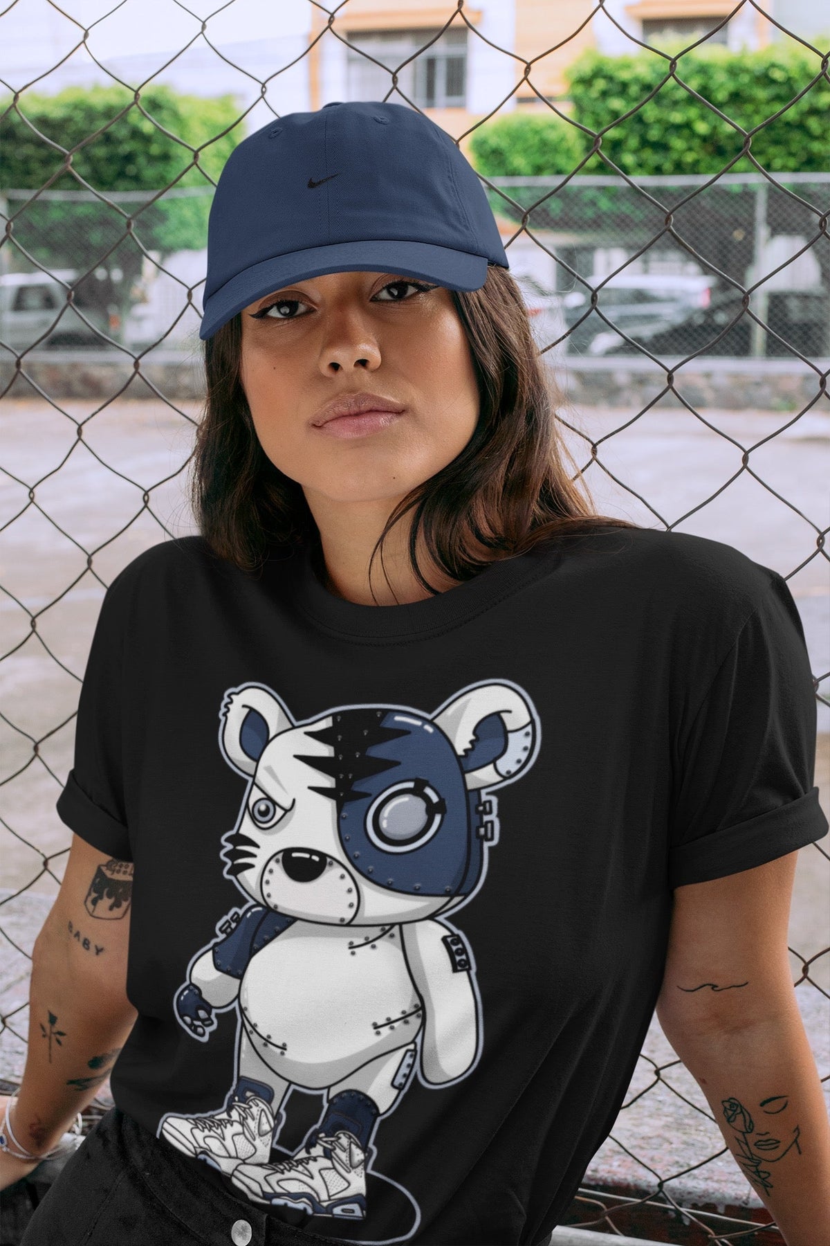 Jordan 6 Midnight Navy Sneaker Matching T-Shirt Cyborg Tiger Sneaker Tees Jordan 6 Midnight Navy Sneaker Release Tees Crew Neck Tees
