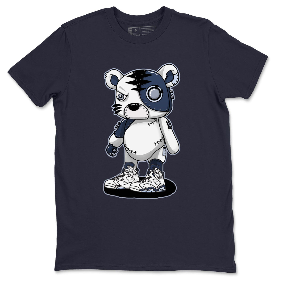 Jordan 6 Midnight Navy Sneaker Matching T-Shirt Cyborg Tiger Sneaker Tees Jordan 6 Midnight Navy Sneaker Release Tees Crew Neck Tees