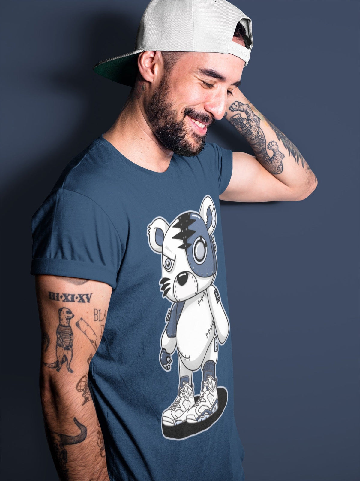 Jordan 6 Midnight Navy Sneaker Matching T-Shirt Cyborg Tiger Sneaker Tees Jordan 6 Midnight Navy Sneaker Release Tees Crew Neck Tees