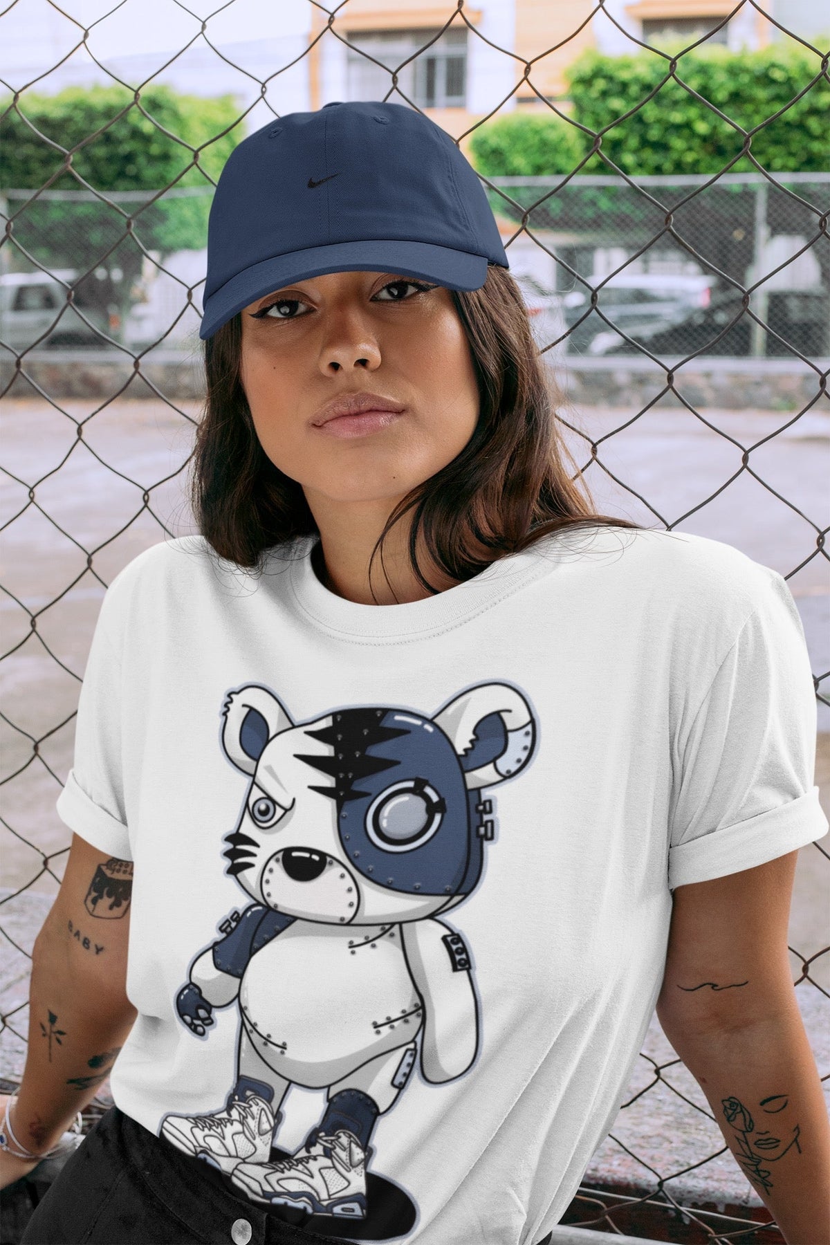 Jordan 6 Midnight Navy Sneaker Matching T-Shirt Cyborg Tiger Sneaker Tees Jordan 6 Midnight Navy Sneaker Release Tees Crew Neck Tees