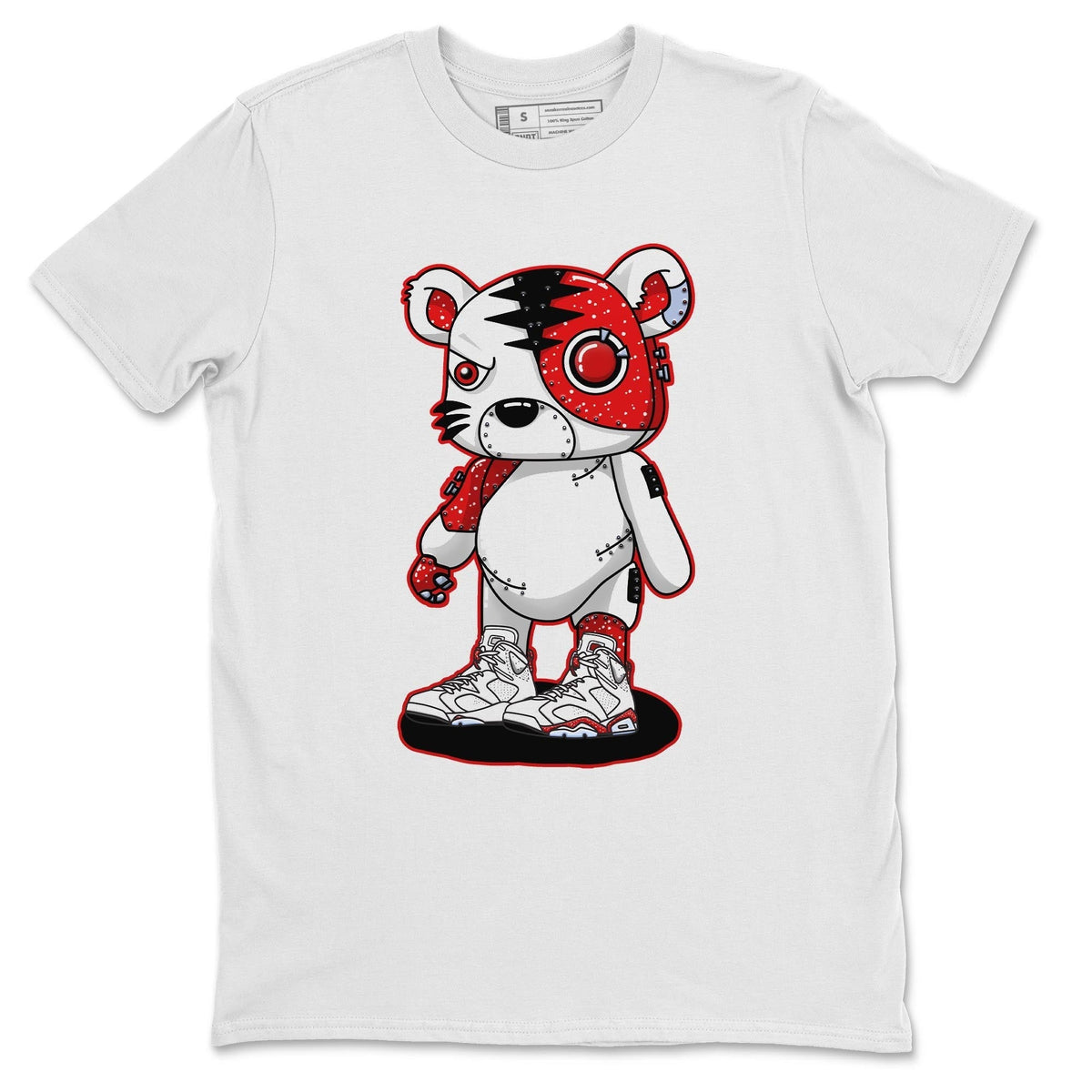 Jordan 6 Red Velvet Cookies Sneaker Matching T-Shirt Cyborg Tiger Sneaker Tees Jordan 6 Red Velvet Cookies Sneaker Release Tees Crew Neck Tees
