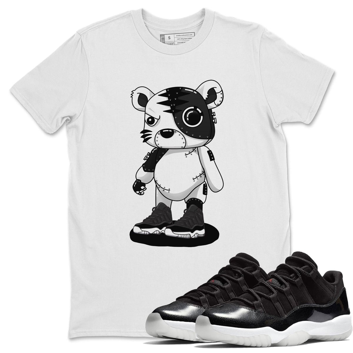 Jordan 11 72-10 Sneaker Matching T-Shirt Cyborg Tiger Sneaker Tees Jordan 11 72-10 Sneaker Release Tees Crew Neck Tees