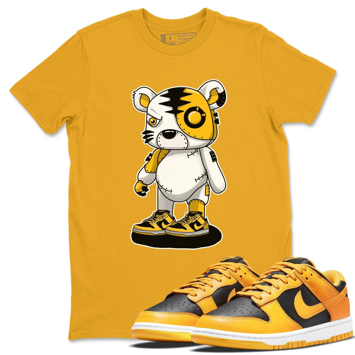 Dunk Championship Goldenrod Sneaker Match Tees Cyborg Tiger Sneaker Tees Dunk Championship Goldenrod Jordan to match sneaker T-Shirt Crew Neck Shirts
