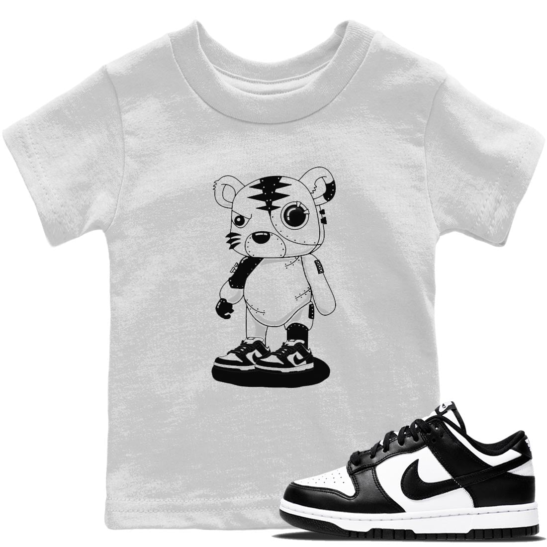 Dunk Panda Sneaker Match Tees Cyborg Tiger Sneaker Tees Dunk Panda Jordan to match sneaker T-Shirt Kids Shirts