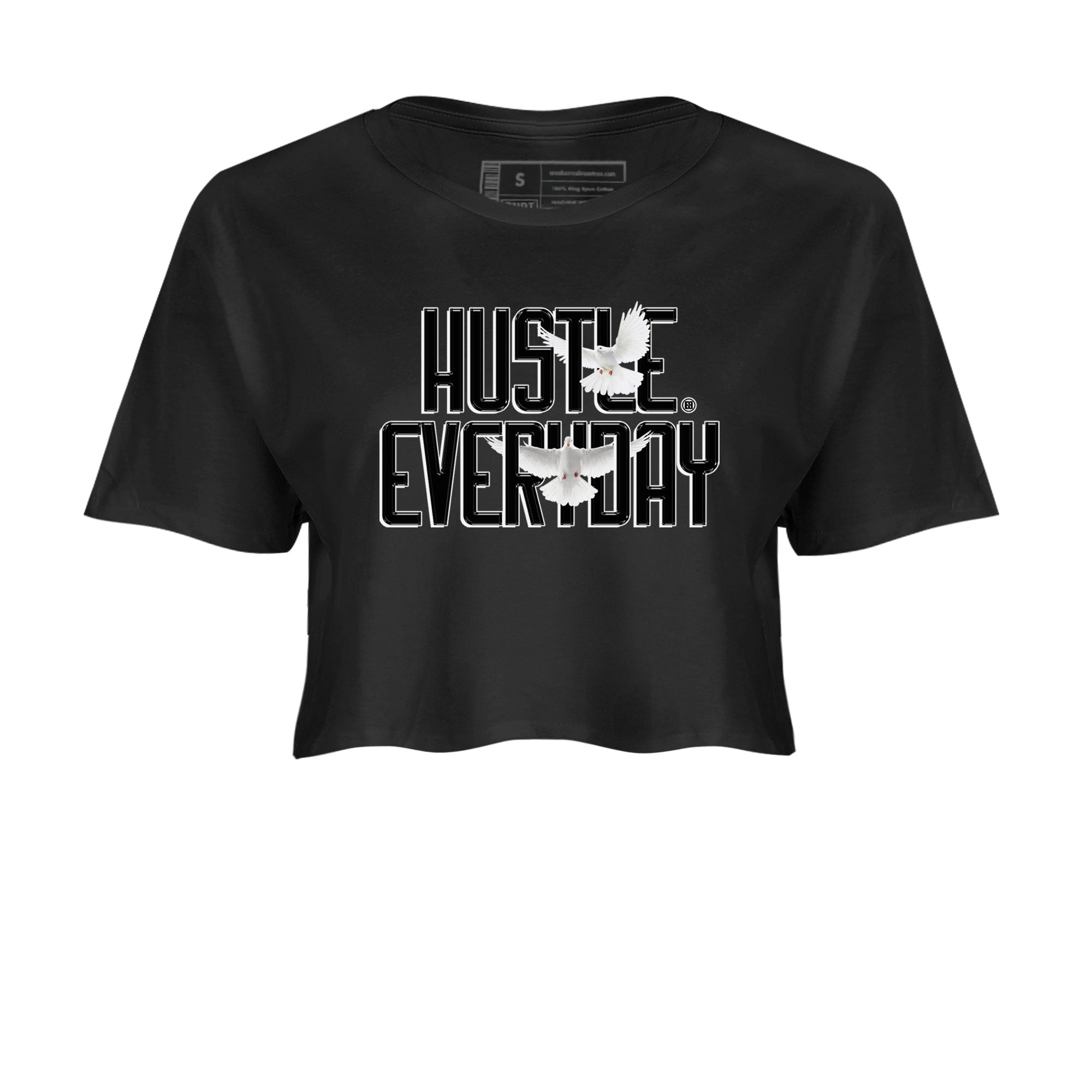 AJ11 Gratitude sneaker shirt to match jordans Daily Hustle sneaker tees Air Jordan 11 Gratitude Drip Gear Zone Black 2 Crop T-Shirt