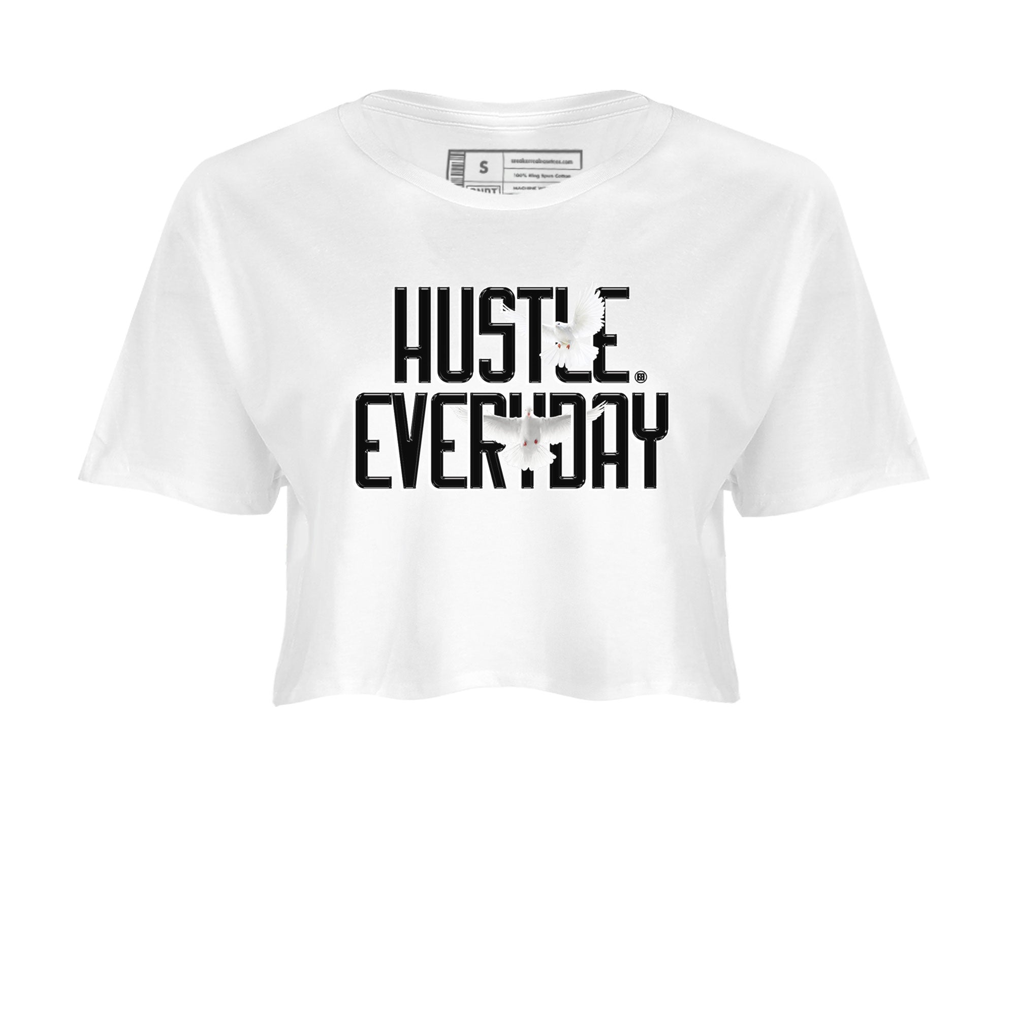 AJ11 Gratitude sneaker shirt to match jordans Daily Hustle sneaker tees Air Jordan 11 Gratitude Drip Gear Zone White 2 Crop T-Shirt