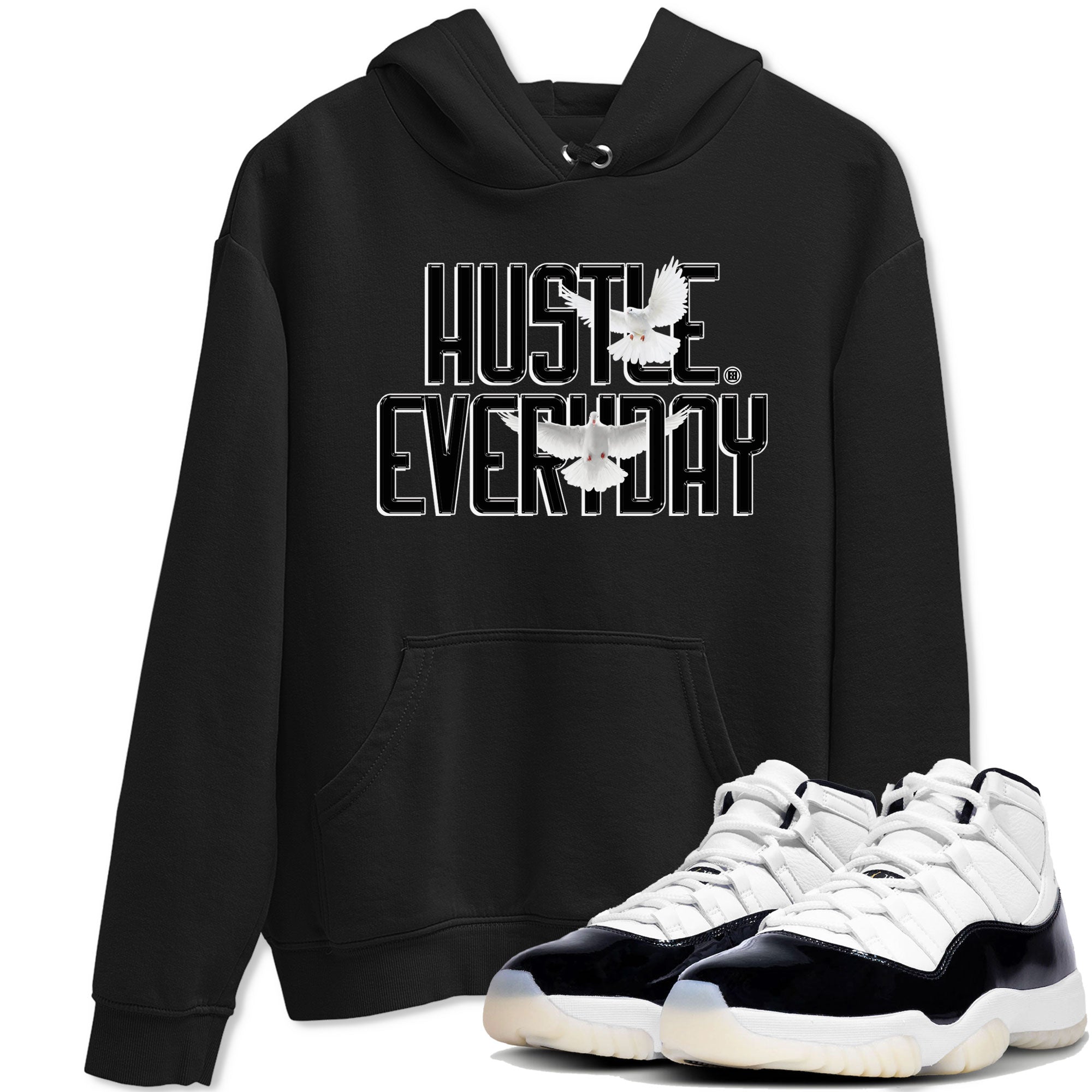 AJ11 Gratitude sneaker shirt to match jordans Daily Hustle sneaker tees Air Jordan 11 Gratitude Drip Gear Zone Crew Neck Unisex Cotton Sneaker T-Shirt Black 1 T-Shirt