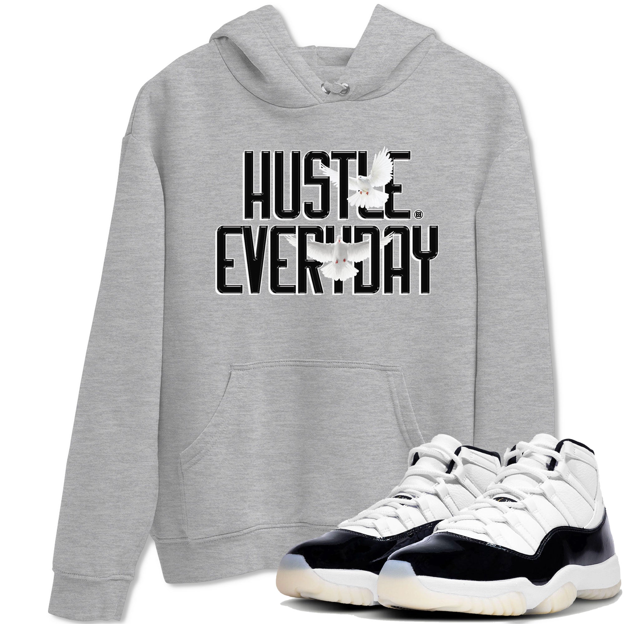 AJ11 Gratitude sneaker shirt to match jordans Daily Hustle sneaker tees Air Jordan 11 Gratitude Drip Gear Zone Crew Neck unisex crew neck cotton Sneaker T-Shirt Heather Grey 1 T-Shirt