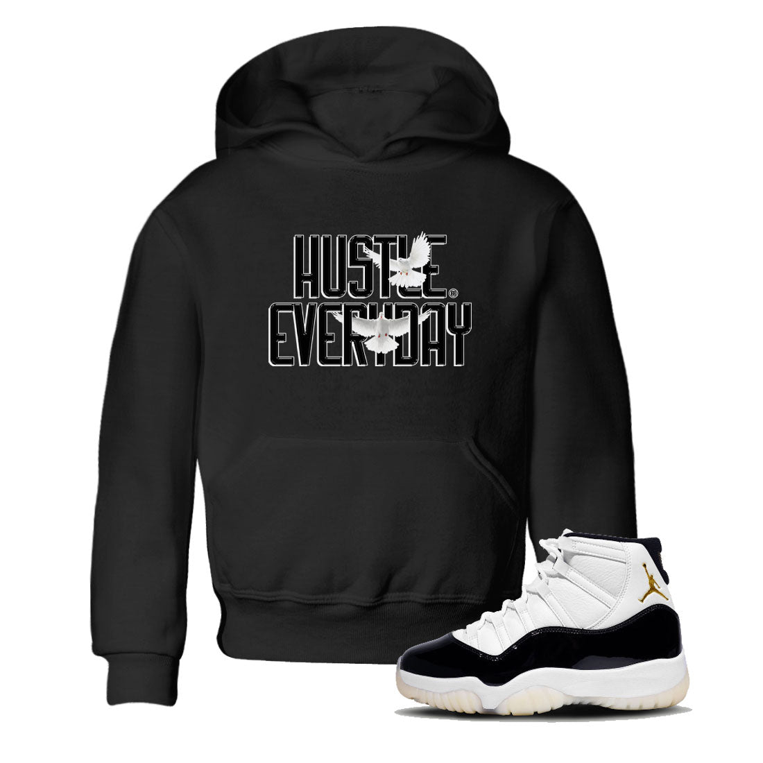 AJ11 Gratitude sneaker shirt to match jordans Daily Hustle sneaker tees Air Jordan 11 Gratitude Drip Gear Zone Baby Toddler Black 1 T-Shirt