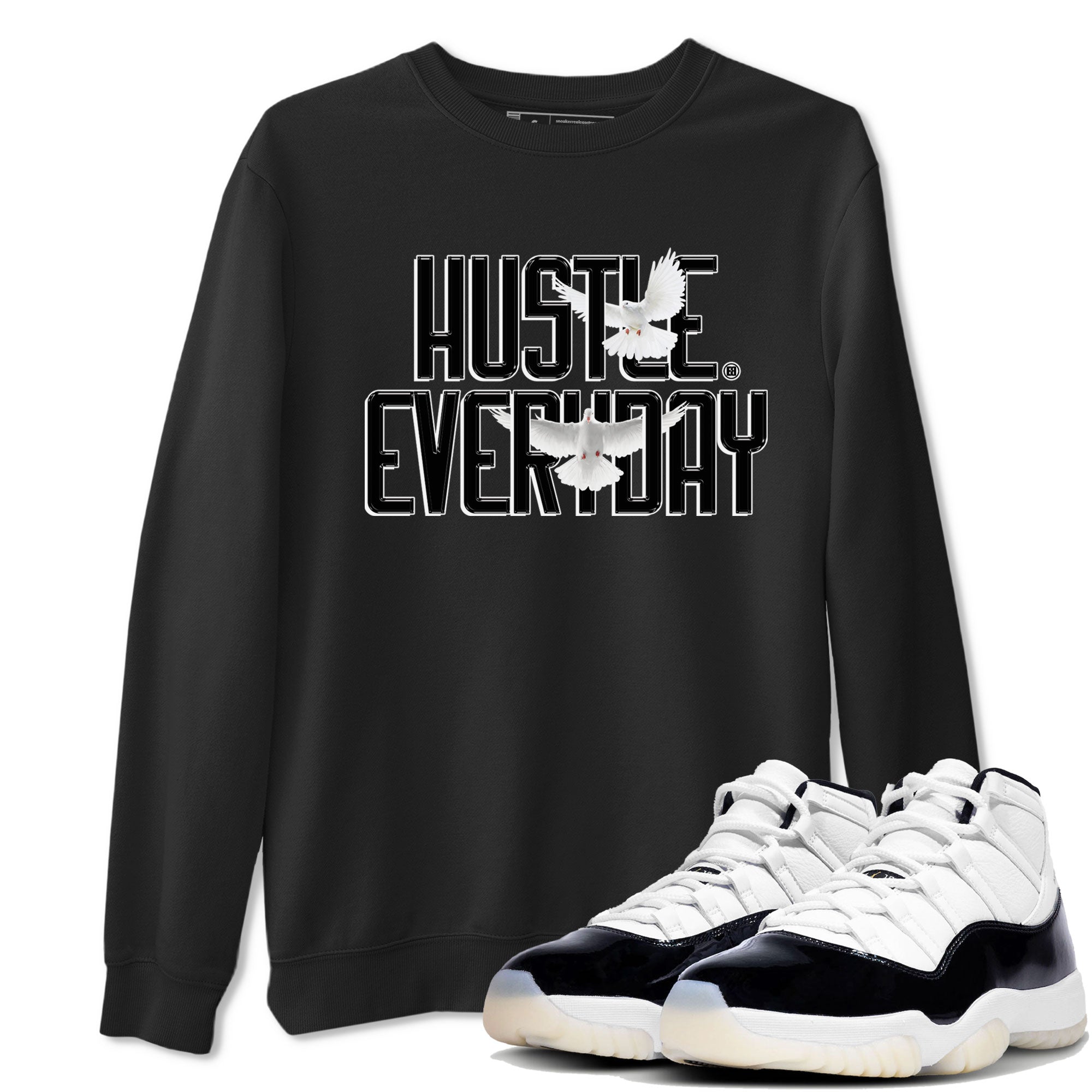 AJ11 Gratitude sneaker shirt to match jordans Daily Hustle sneaker tees Air Jordan 11 Gratitude Drip Gear Zone Crew Neck unisex crew neck cotton Sneaker T-Shirt Black 1 T-Shirt