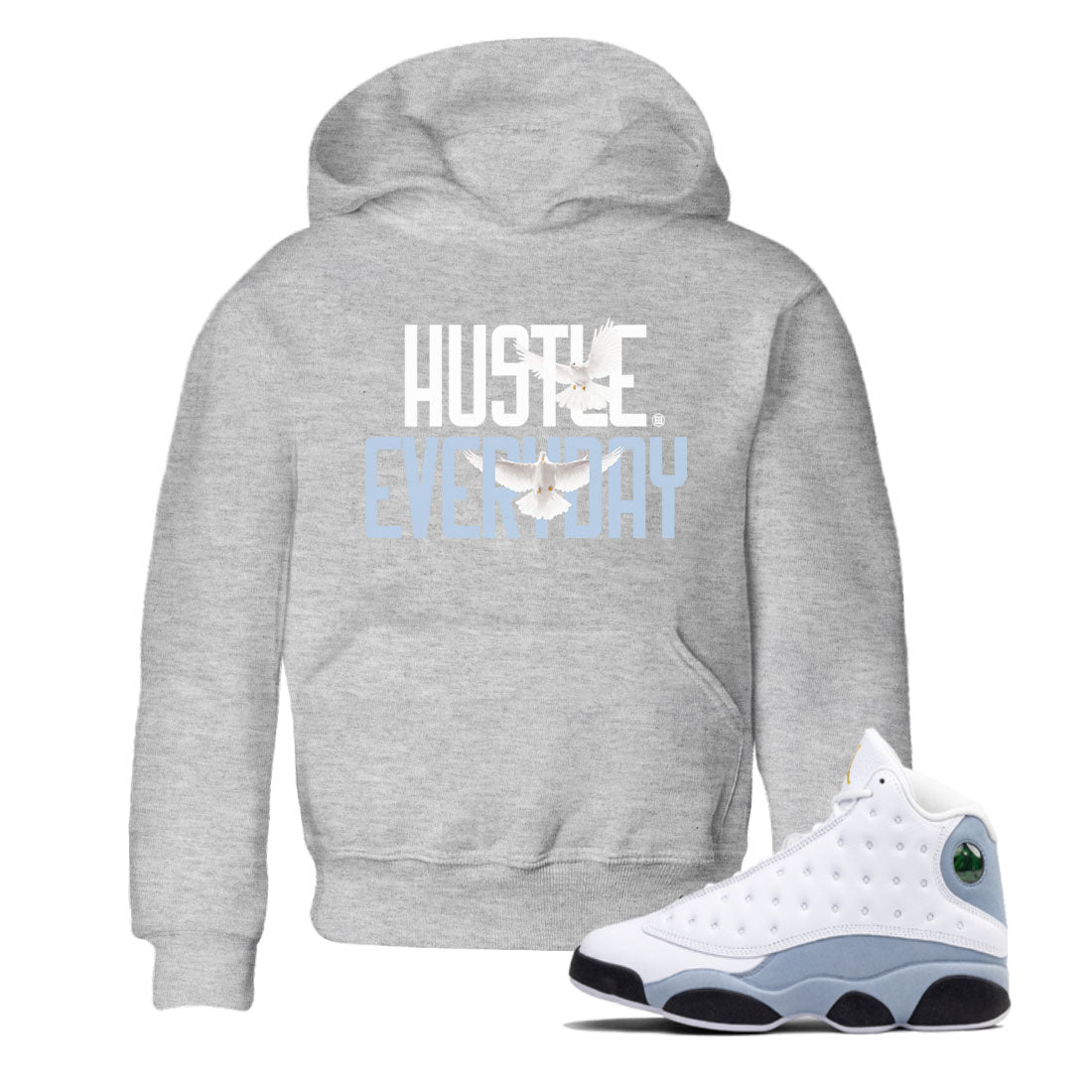 13s Blue Grey shirt to match jordans Daily Hustle sneaker tees Air Jordan 13 Blue Grey Drip Gear Zone baby toddler Heather Grey 1 cotton Shirt