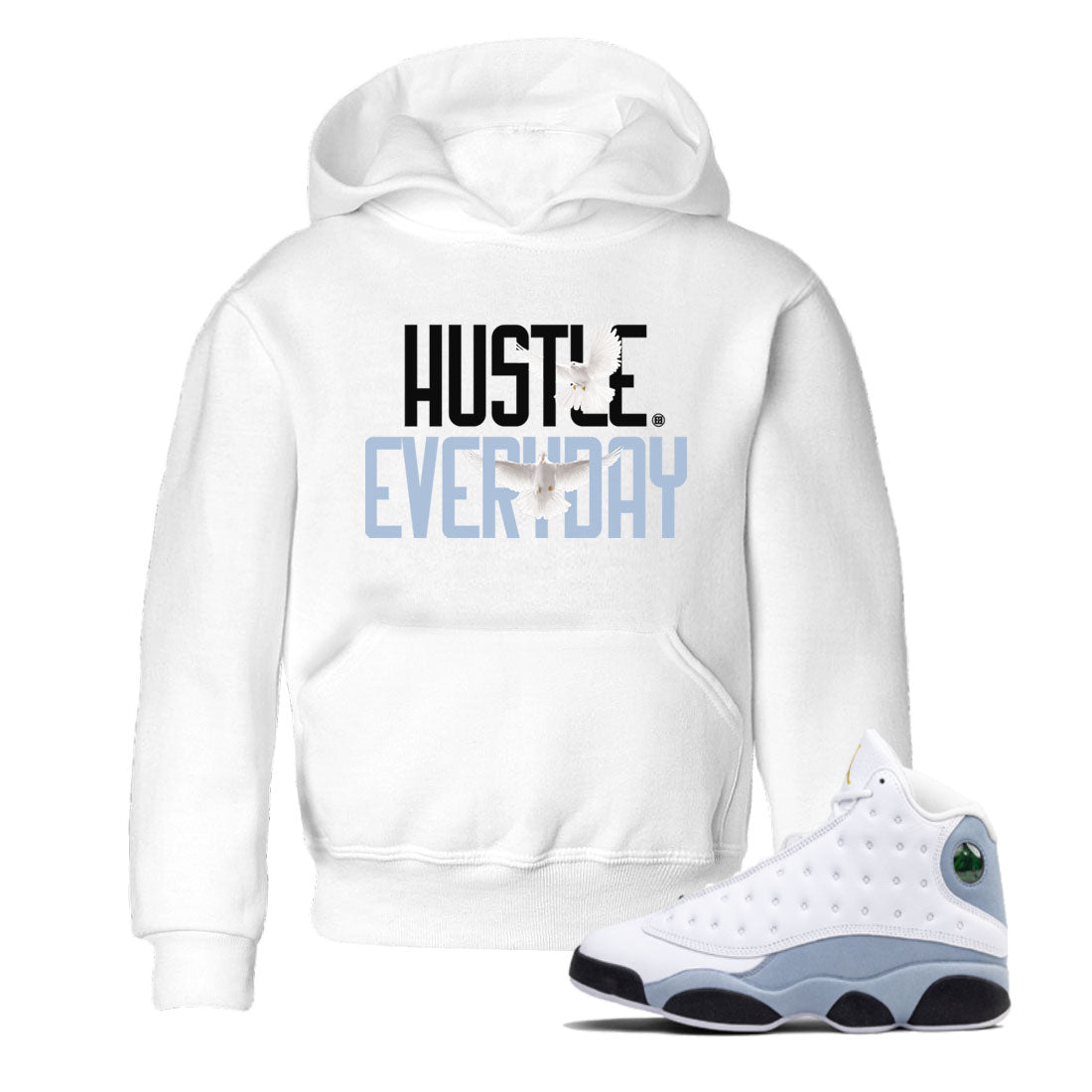 13s Blue Grey shirt to match jordans Daily Hustle sneaker tees Air Jordan 13 Blue Grey Drip Gear Zone baby toddler White 1 cotton Shirt