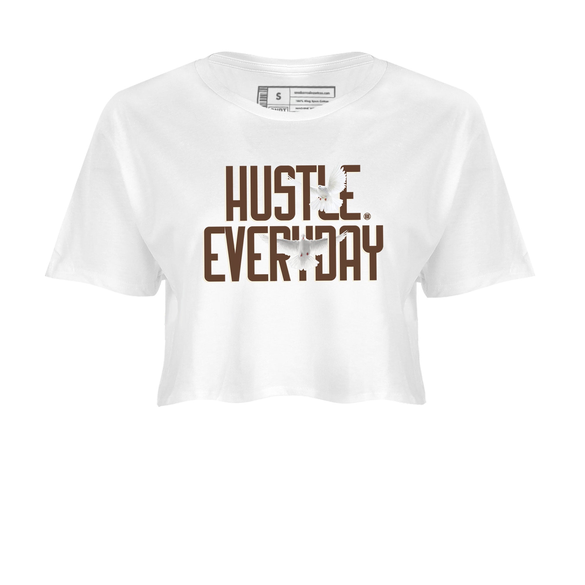 Dunk Low WMNS Cacao Wow sneaker sneaker shirt to match jordans Daily Hustle sneaker match tees Dunk Cacao Wow Drip Gear Zone White 2 Crop T-Shirt