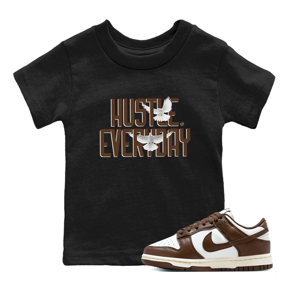 Dunk Low WMNS Cacao Wow sneaker sneaker shirt to match jordans Daily Hustle sneaker match tees Dunk Cacao Wow Drip Gear Zone Baby Toddler Black 1 T-Shirt