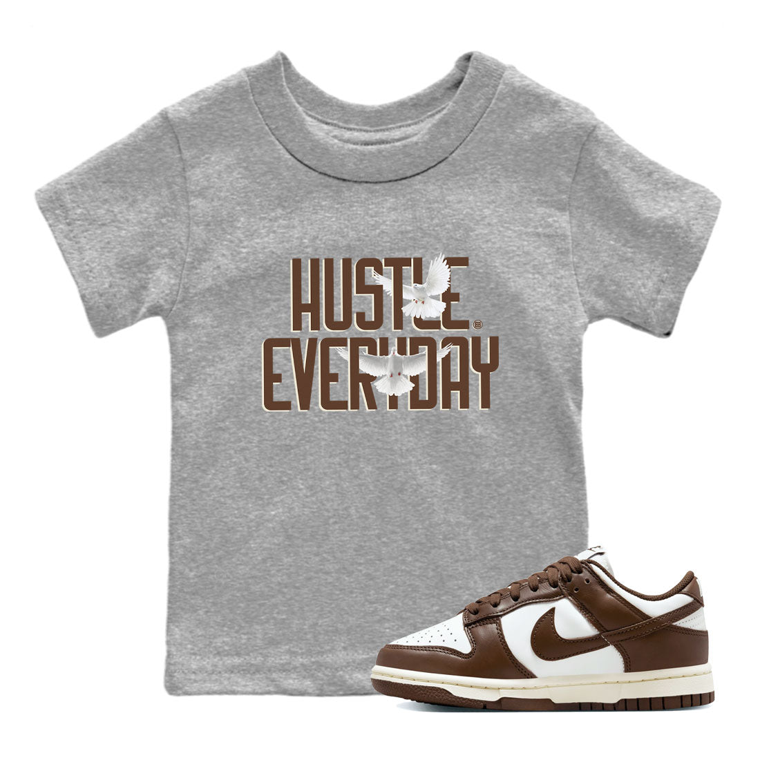 Dunk Low WMNS Cacao Wow sneaker sneaker shirt to match jordans Daily Hustle sneaker match tees Dunk Cacao Wow Drip Gear Zone Baby Toddler Heather Grey 1 T-Shirt