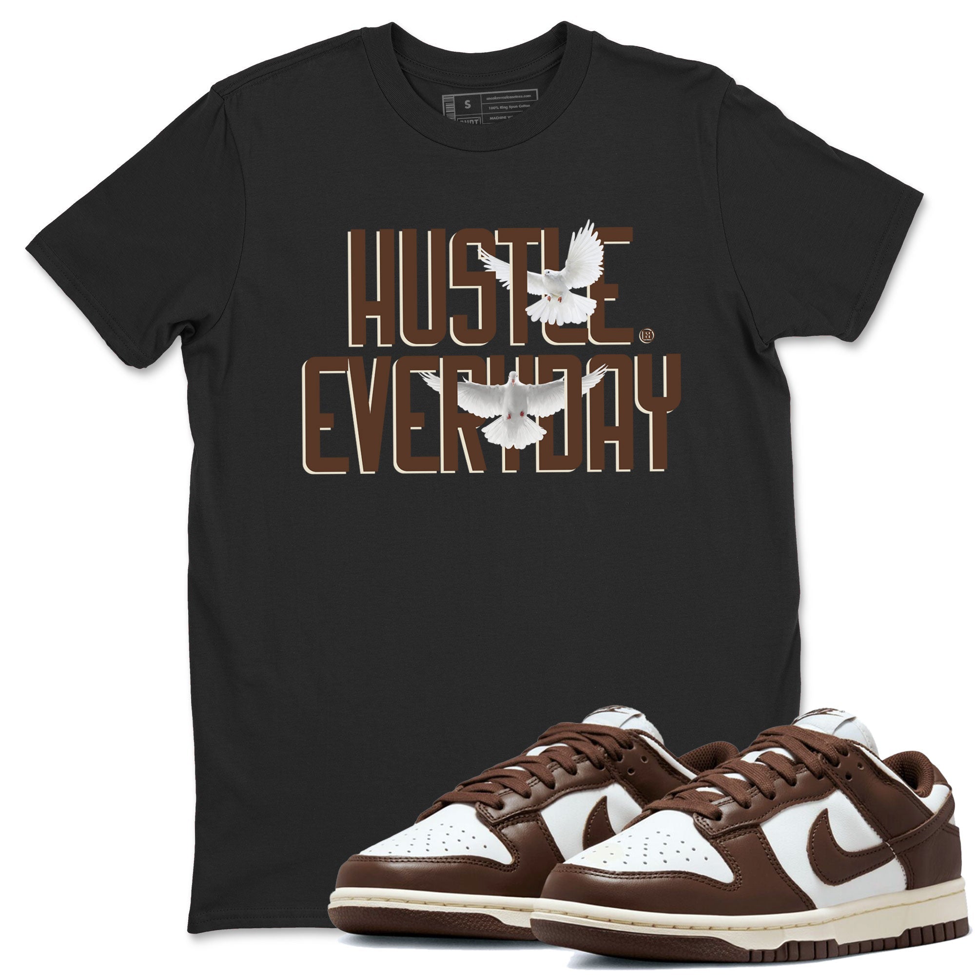 Dunk Low WMNS Cacao Wow sneaker sneaker shirt to match jordans Daily Hustle sneaker match tees Dunk Cacao Wow Drip Gear Zones Short Sleeve Unisex Cotton Sneaker Matching T-Shirt Black 1 T-Shirt