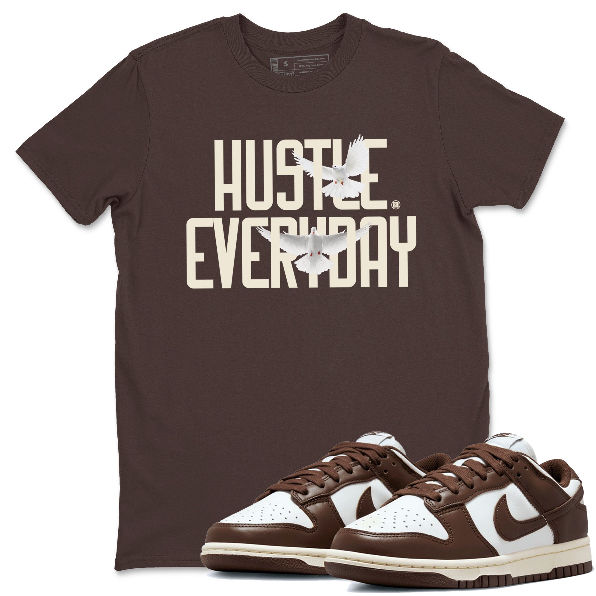 Dunk Low WMNS Cacao Wow sneaker shirt to match jordans Daily Hustle sneaker tees Dunk Cacao Wow Drip Gear Zone Crew Neck Unisex Cotton Sneaker T-Shirt Dark Chocolate 1 T-Shirt